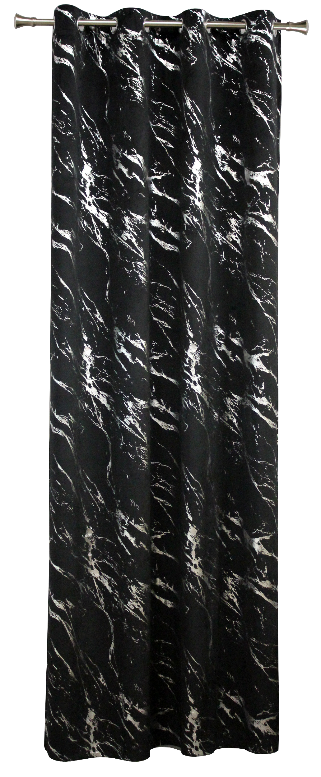 Zasłona Storm czarno-srebrna 140 x 260 cm na przelotkach