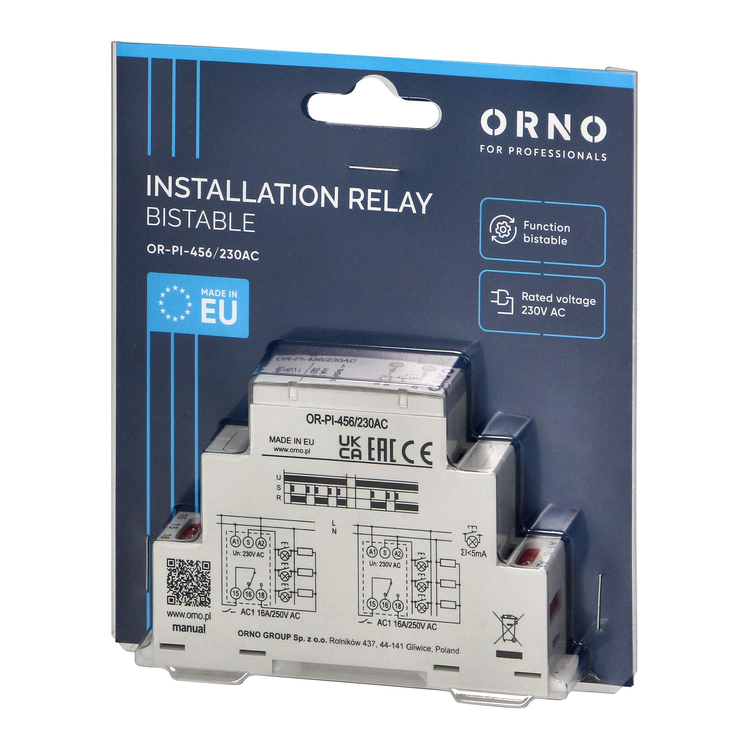 Przekaźnik BISTABILNY 230VAC16A OR-PI-456/230AC ORNO - 2