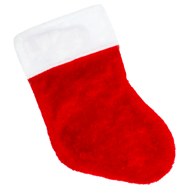 Skarpeta na prezenty materiałowa biało-czerwona