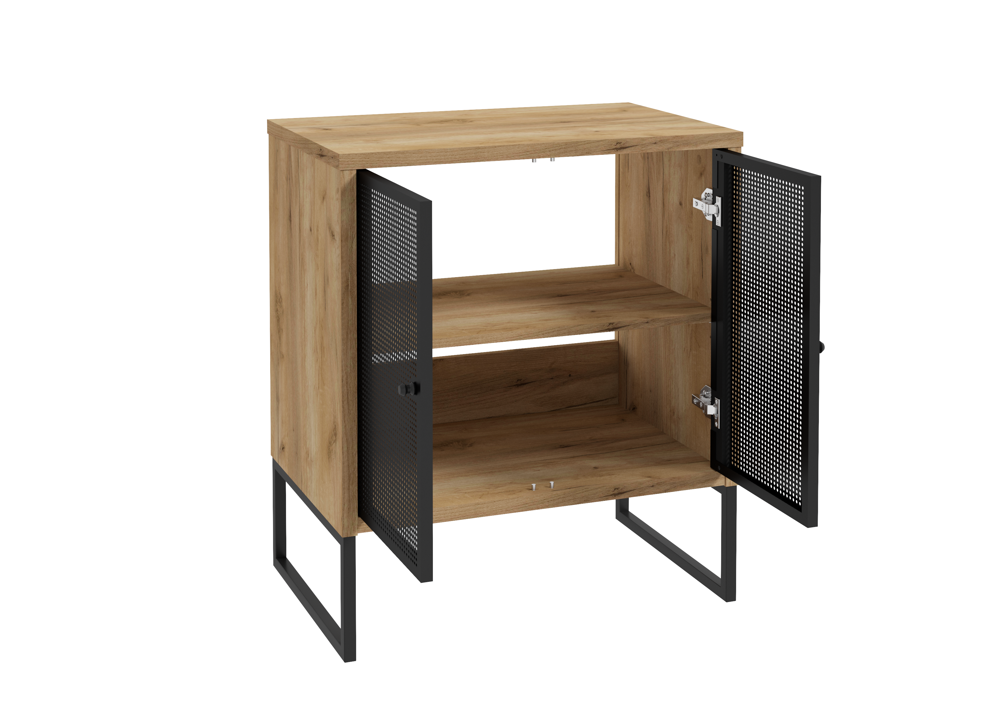 Szafka pod umywalkę stojąca Fiora 70x43.5x80 cm brązowo-czarna Defra - 4