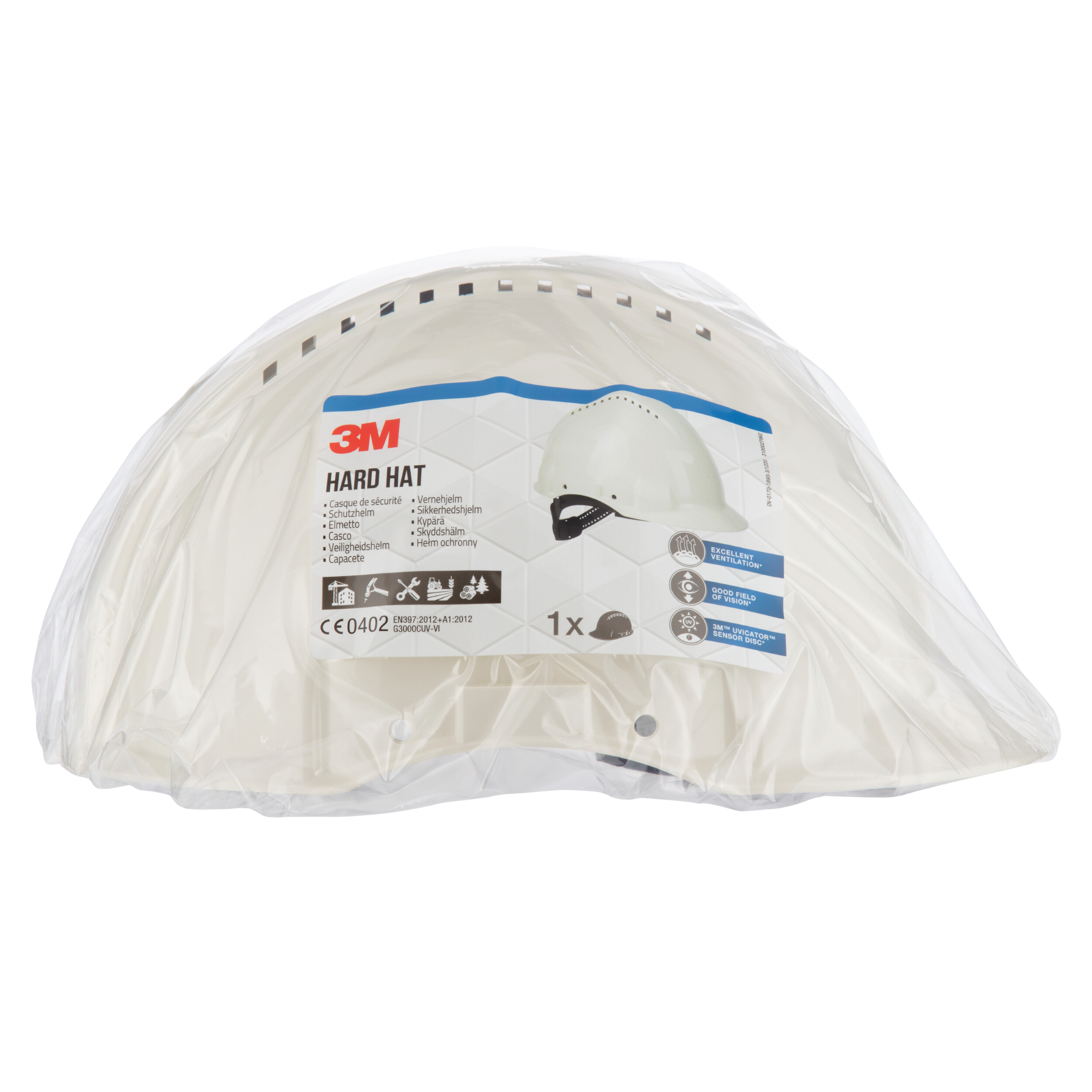 Kask ochronny Biały UVICATOR 3M - 3