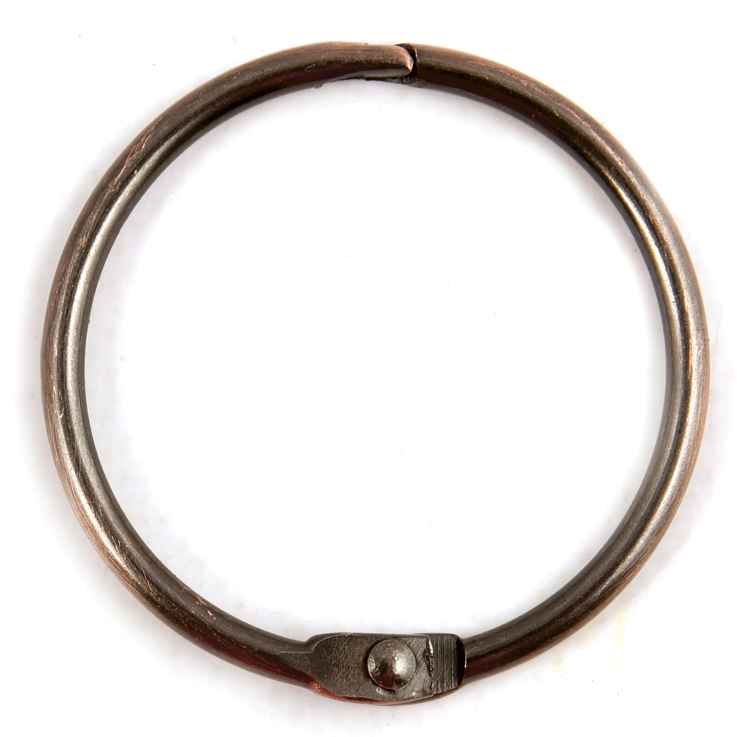 Pack 12 anillas cortina de ducha redondo cobre en acero