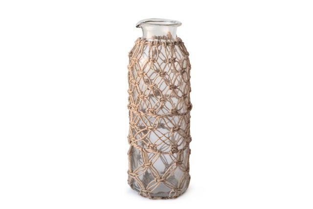 Bote de cristal algodonero marrón 30 cm