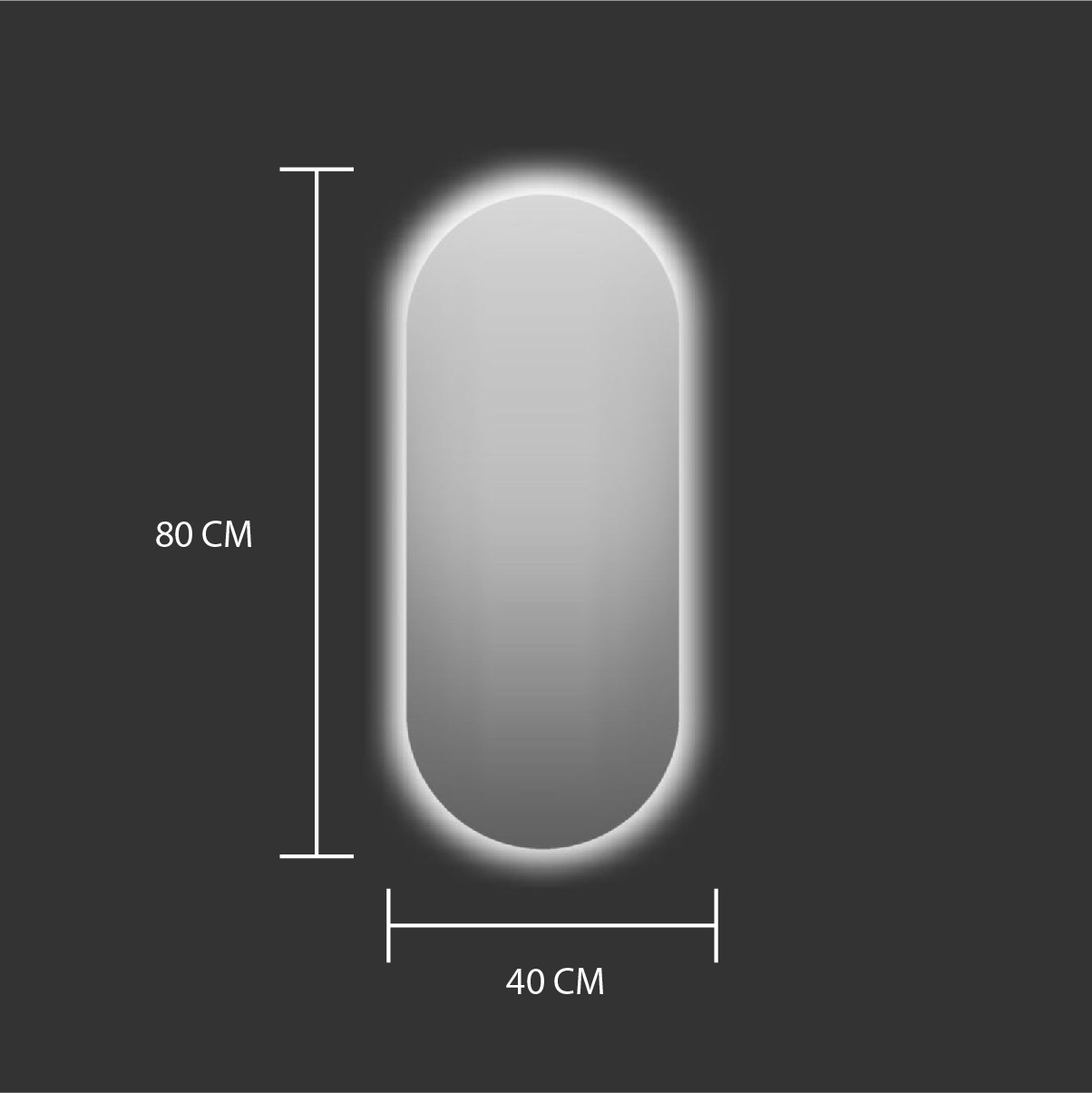 Specchio con illuminazione integrata bagno ovale L 40 x H 80 x P 2.5 cm - 4