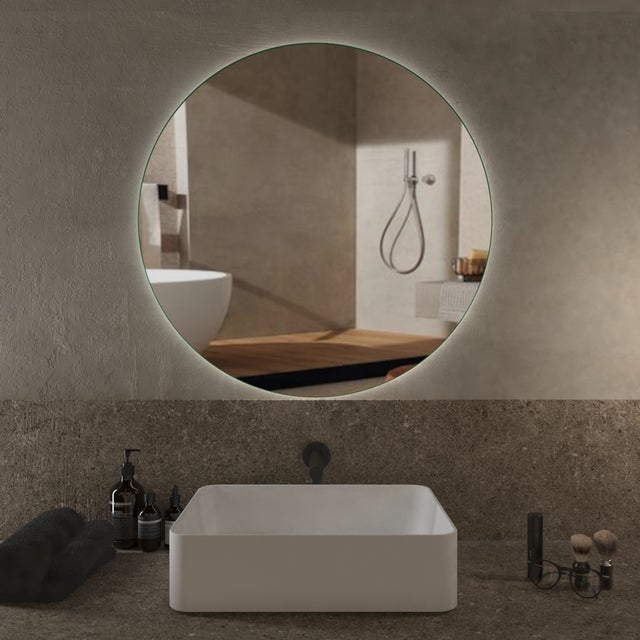 Kleankin Specchio Da Bagno Rotondo Con Luce LED Ø80 Cm – 3 Colori, Interruttore Touch, Antiappannamento, 46W, Bianco Argento - 3