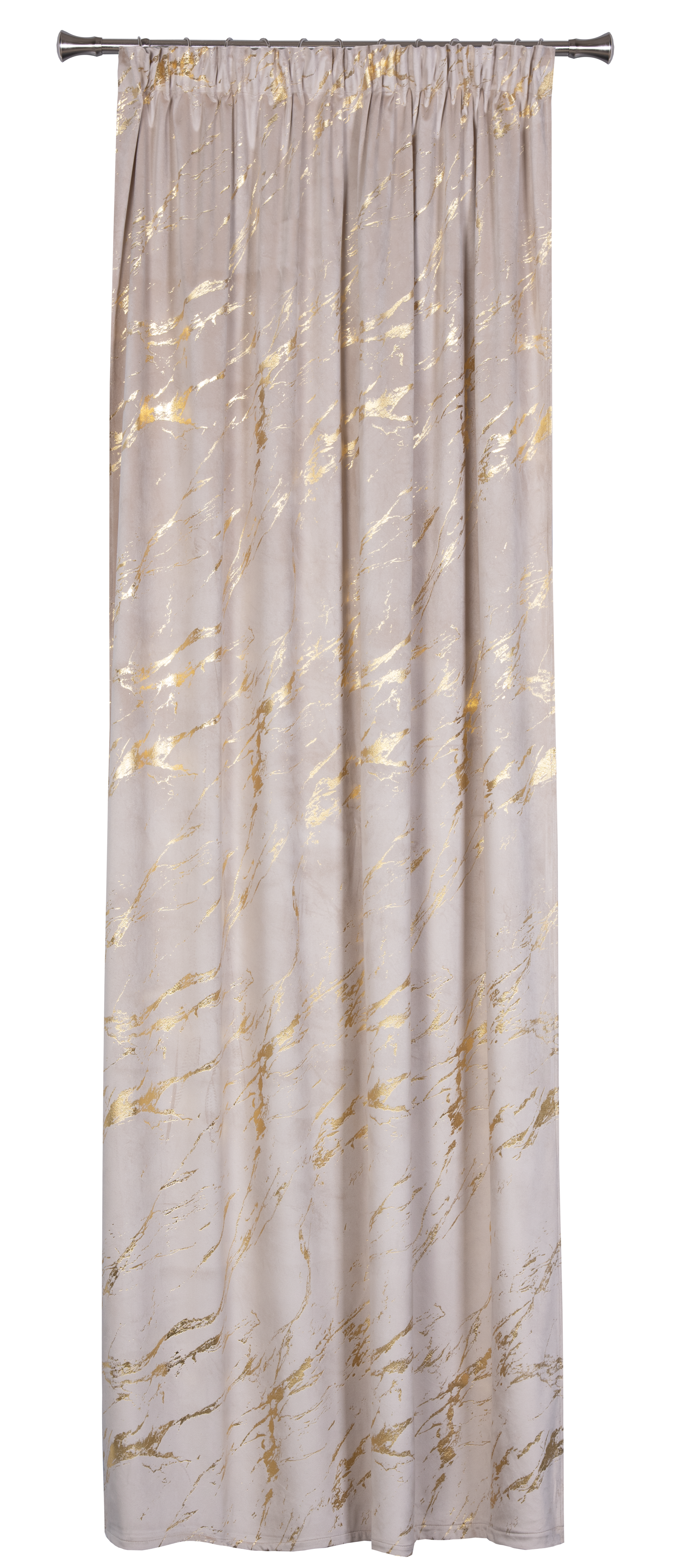 Zasłona Storm beżowa-złota 140 x 260 cm na taśmie