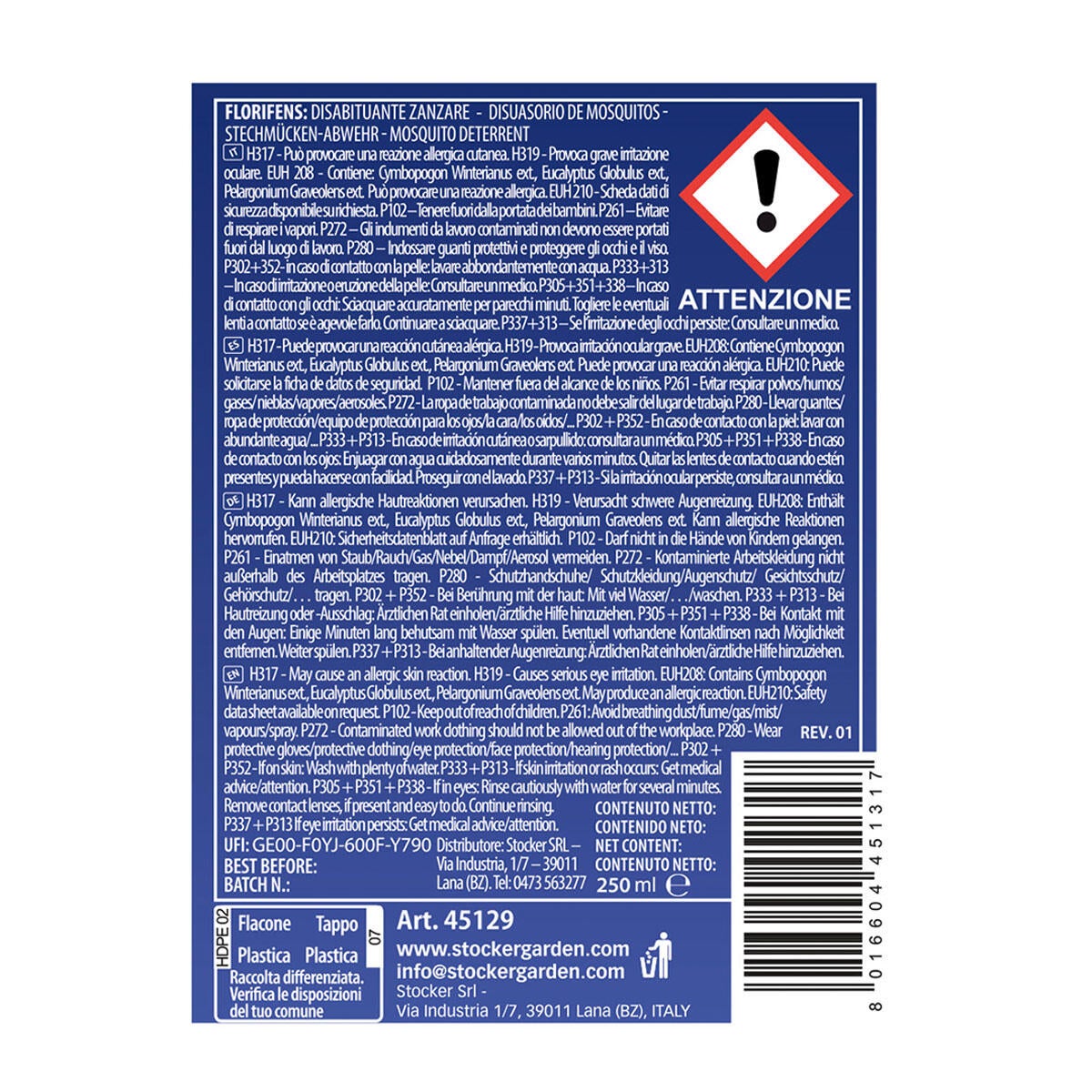 Disabituante liquido per zanzare STOCKER Florifens 250 ml - 3