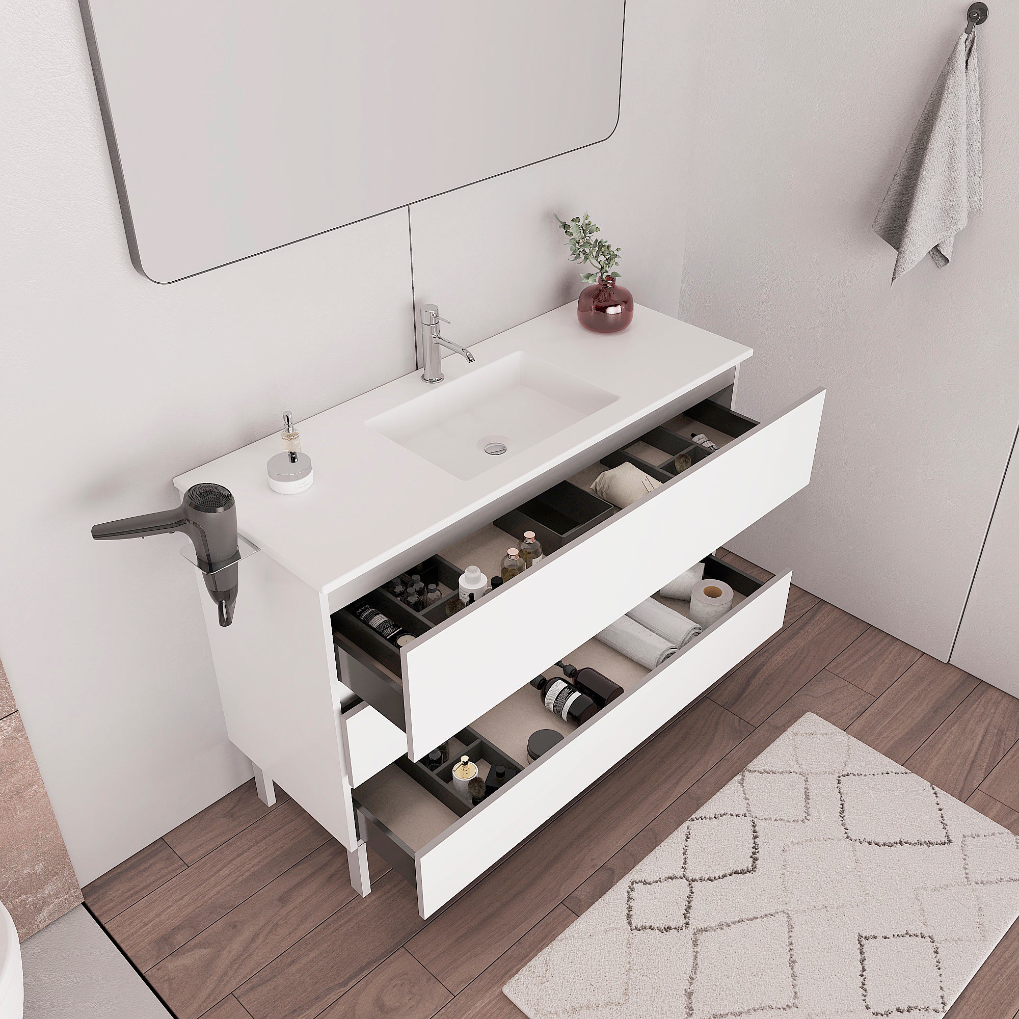 Móvel de casa de banho 120x46x84 cm branco Brest - 3