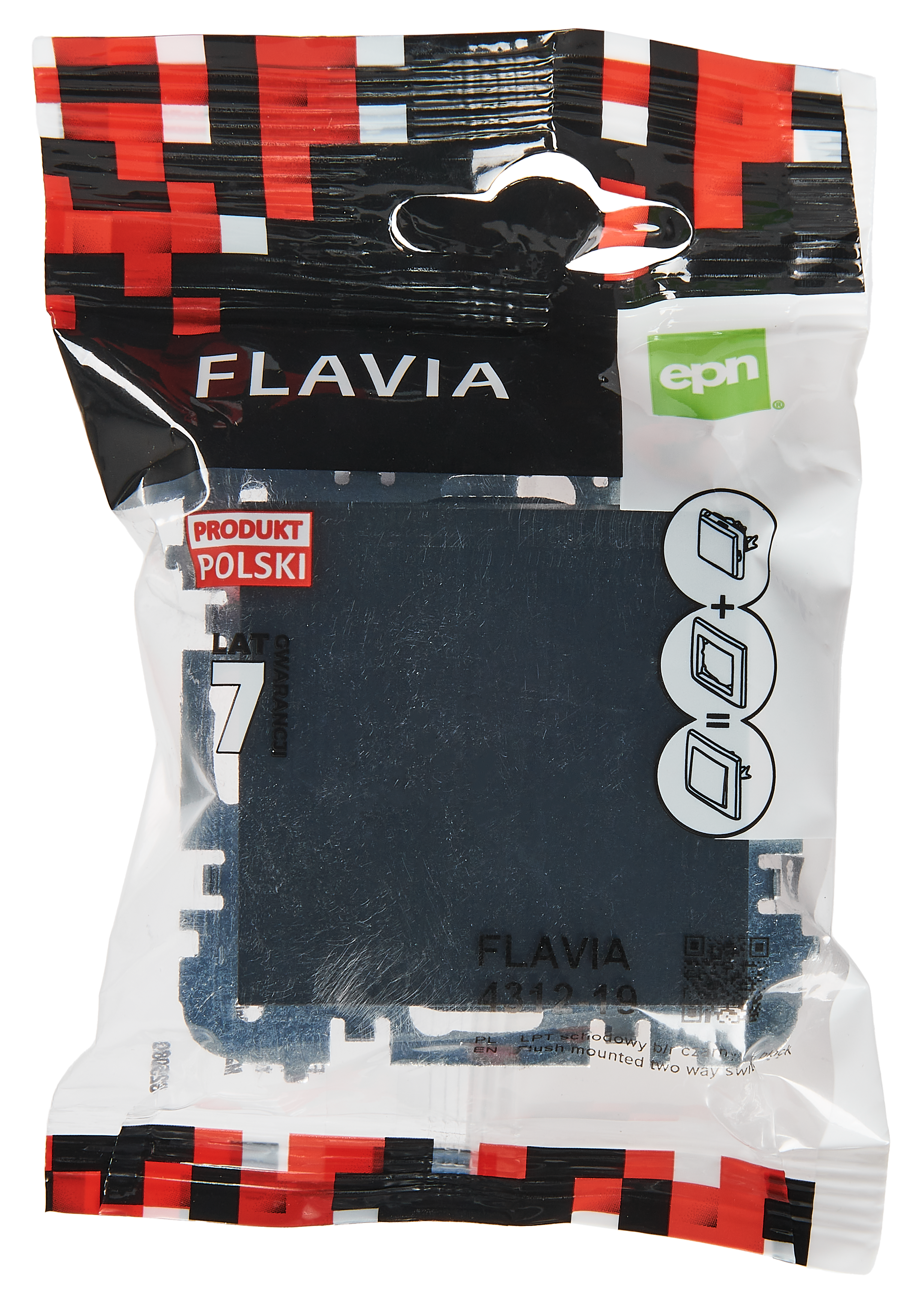 Włącznik pojedynczy schodowy Czarny FLAVIA ELEKTRO-PLAST - 4
