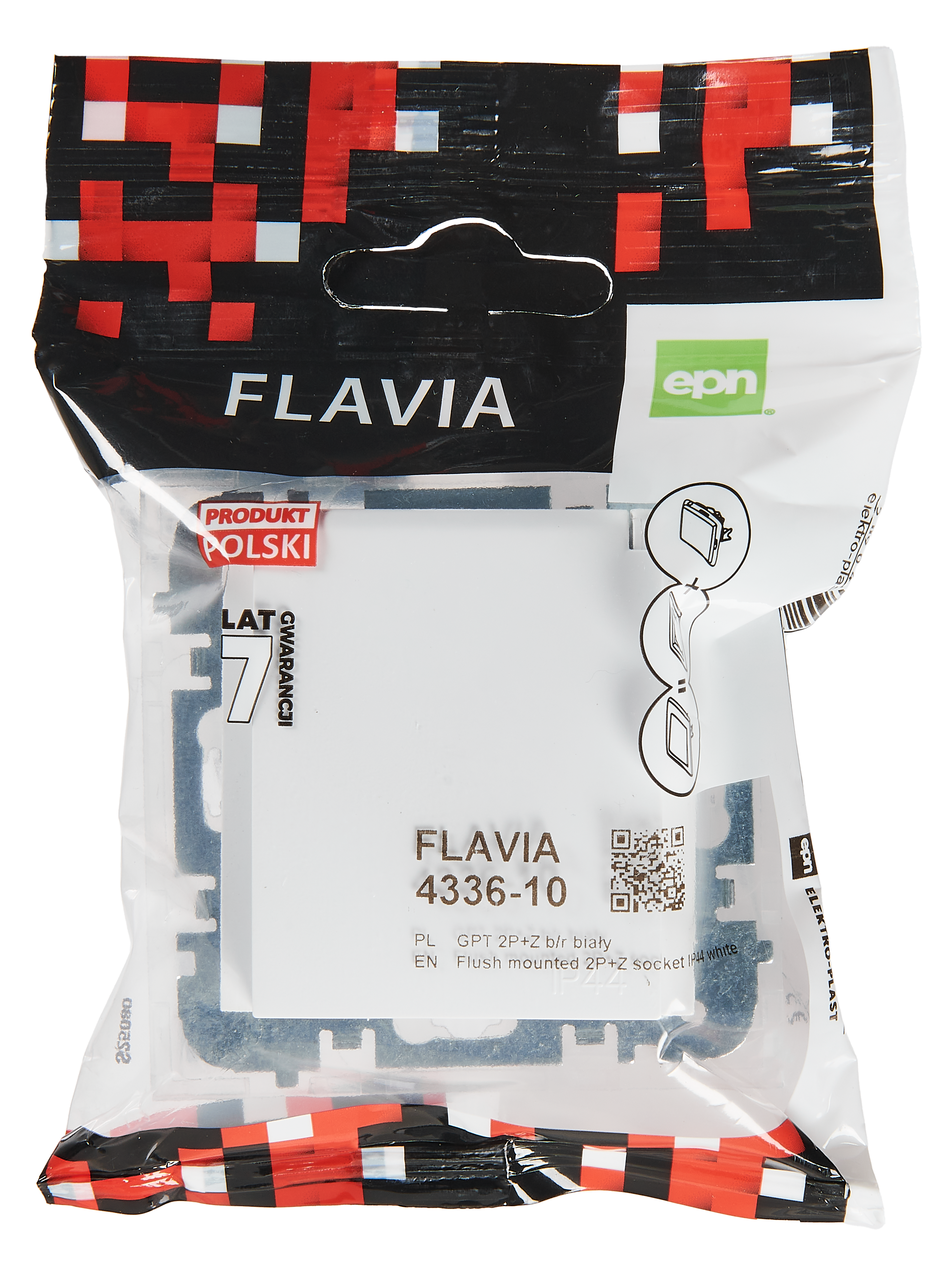 Gniazdo pojedyncze IP44 Biały FLAVIA ELEKTRO-PLAST - 4