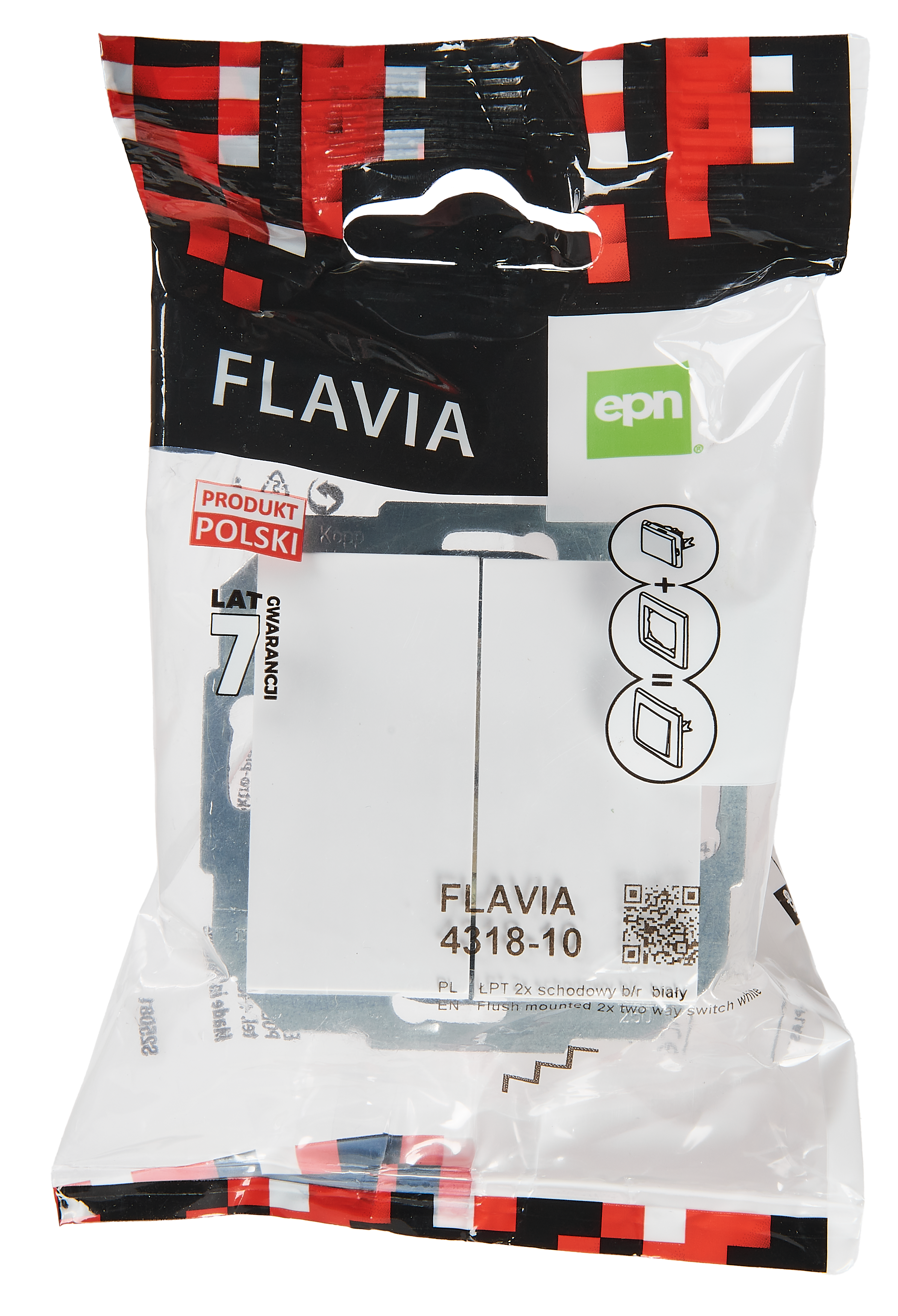 Włącznik podwójny schodowy Biały FLAVIA ELEKTRO-PLAST - 4