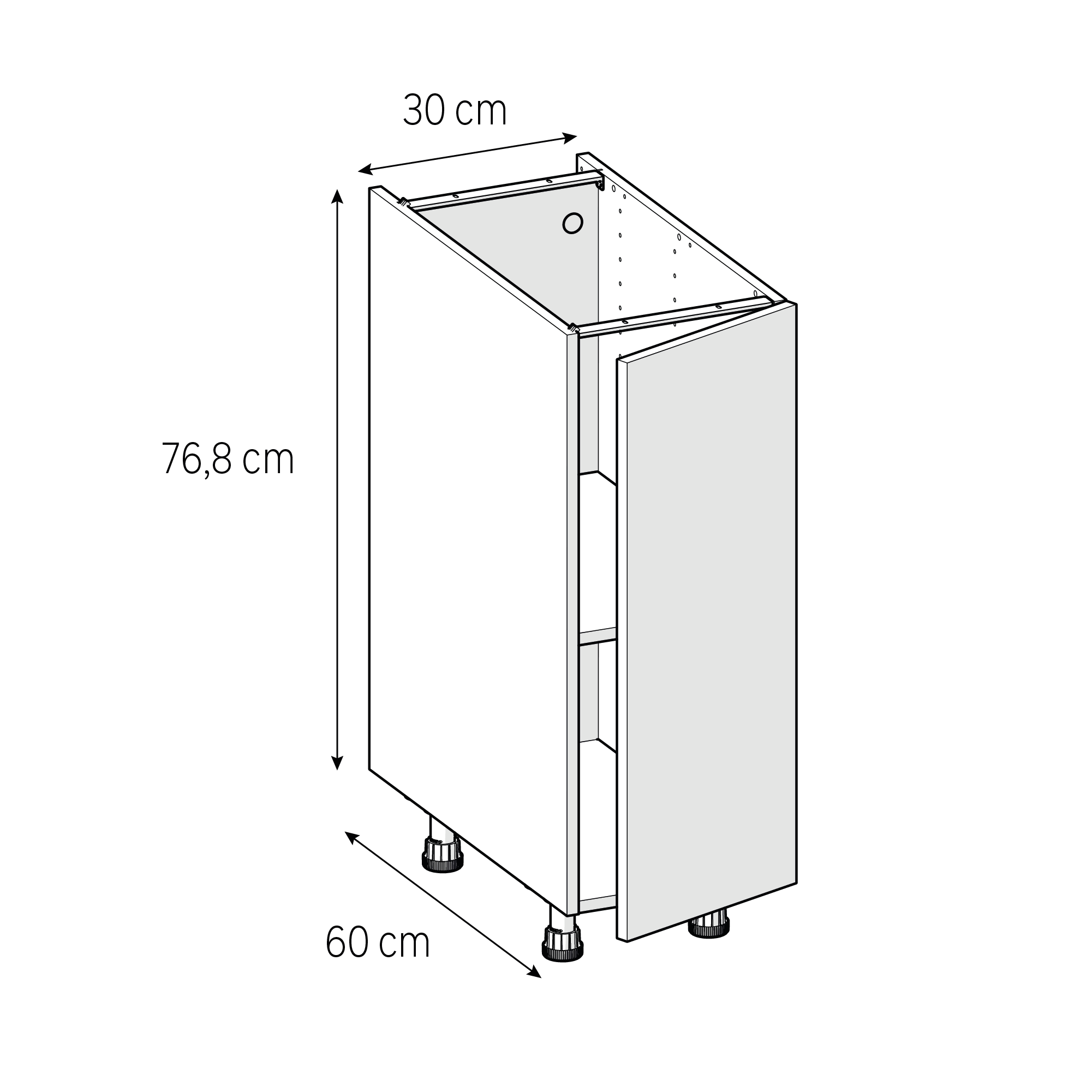 Szafka kuchenna kompletna Vienne 30 cm szary Delinia iD - 2