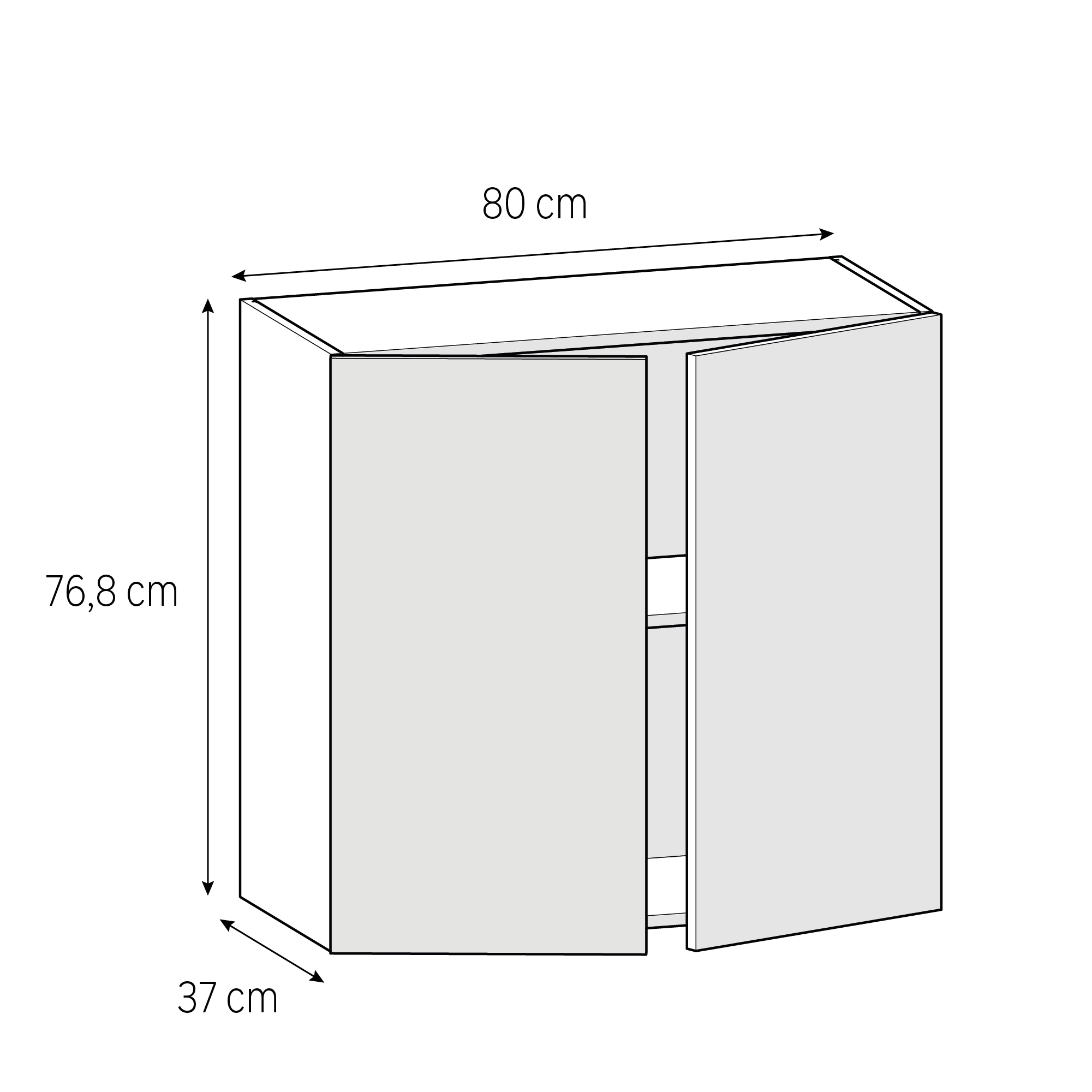 Mueble alto de cocina Delinia ID Tokyo blanco brillo 76,8x80 cm 2PTA - 2