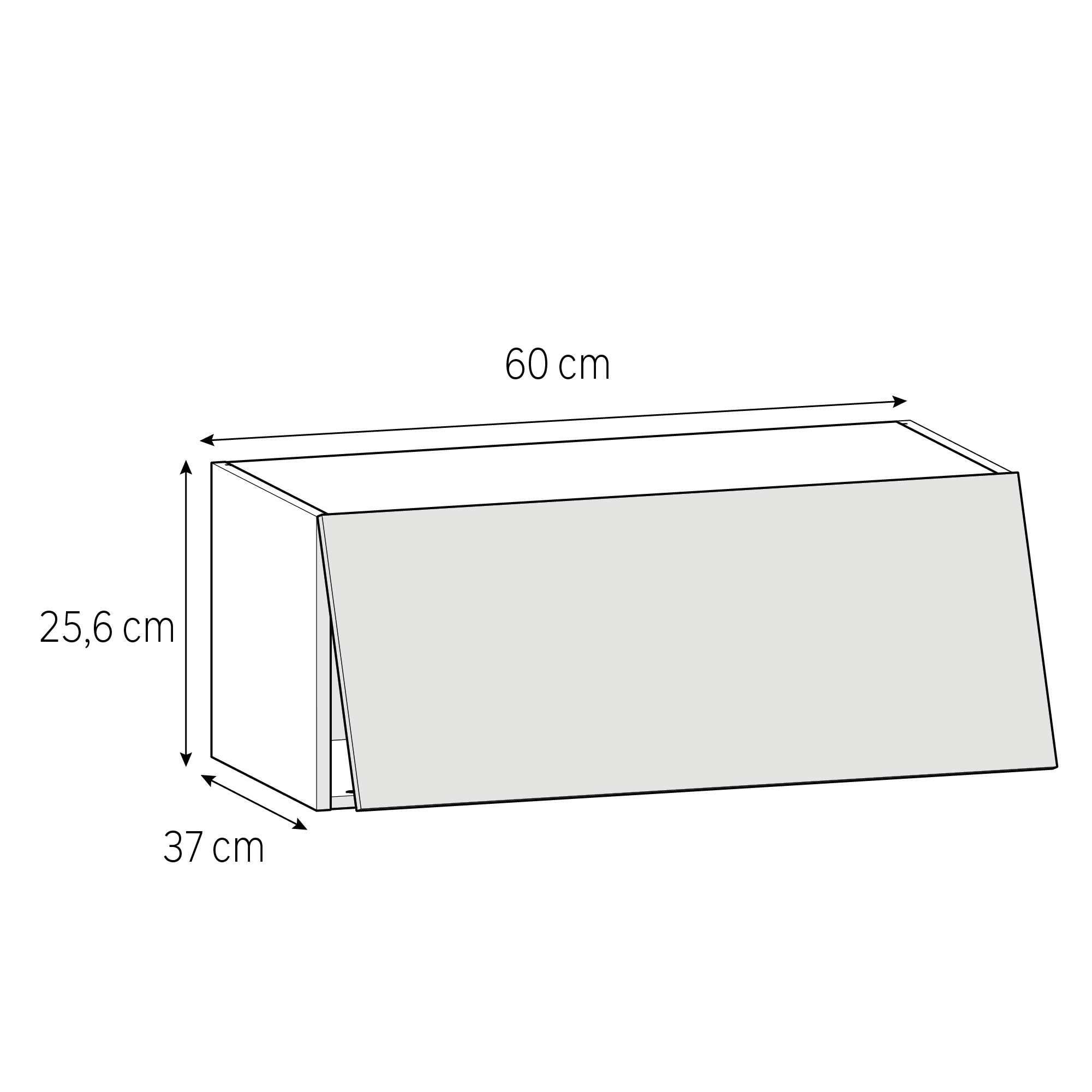 Mueble alto de cocina Delinia ID Tokyo blanco brillo 25,6X60 cm 1PTA abatible - 2