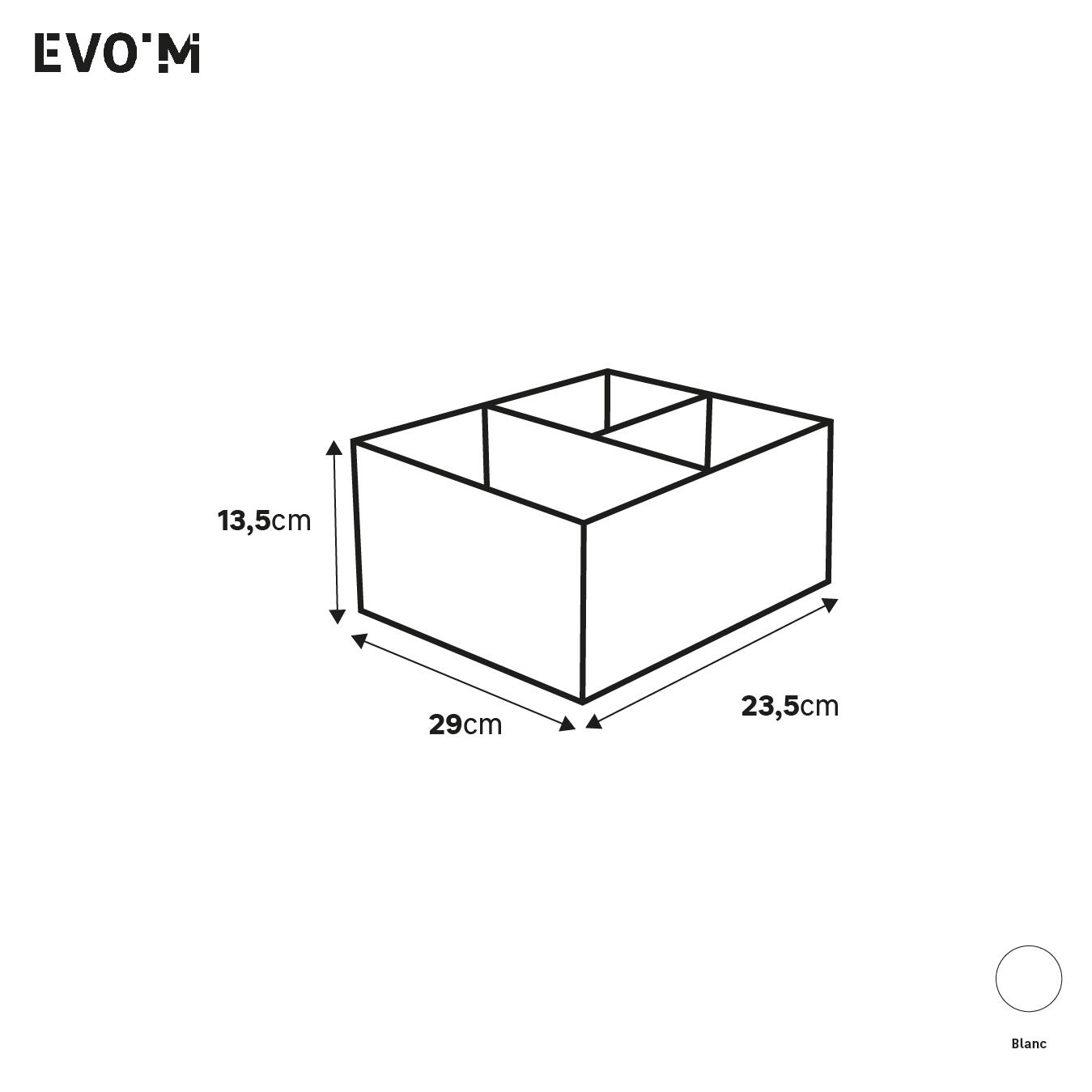 Caixa para gaveta branco 29x23,5x13,5 cm Spaceo Evo'M - 5