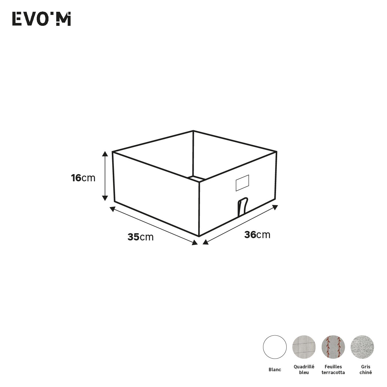 Panier SPACEO Evo'M XS Quadrillé bleu H.16 x l.36 x P.35 cm - 3
