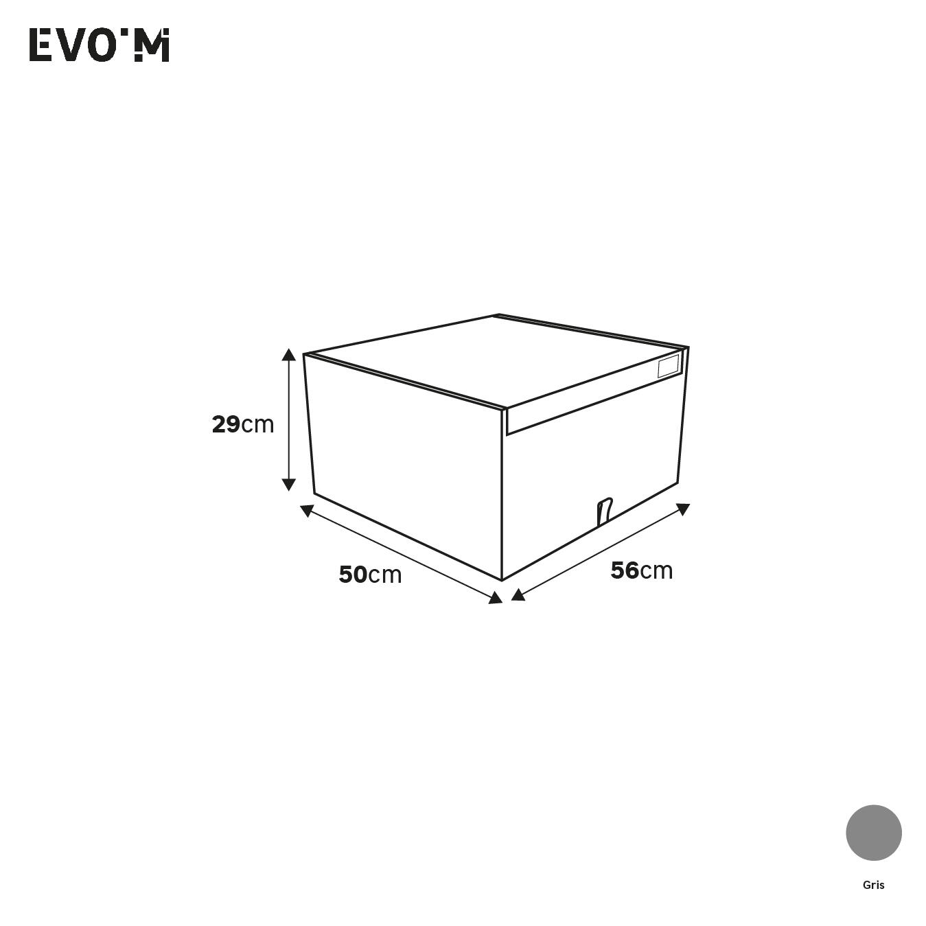 Boîte SPACEO Evo'M XL gris Chiné H.29 x l.56 x P.50 cm - 3
