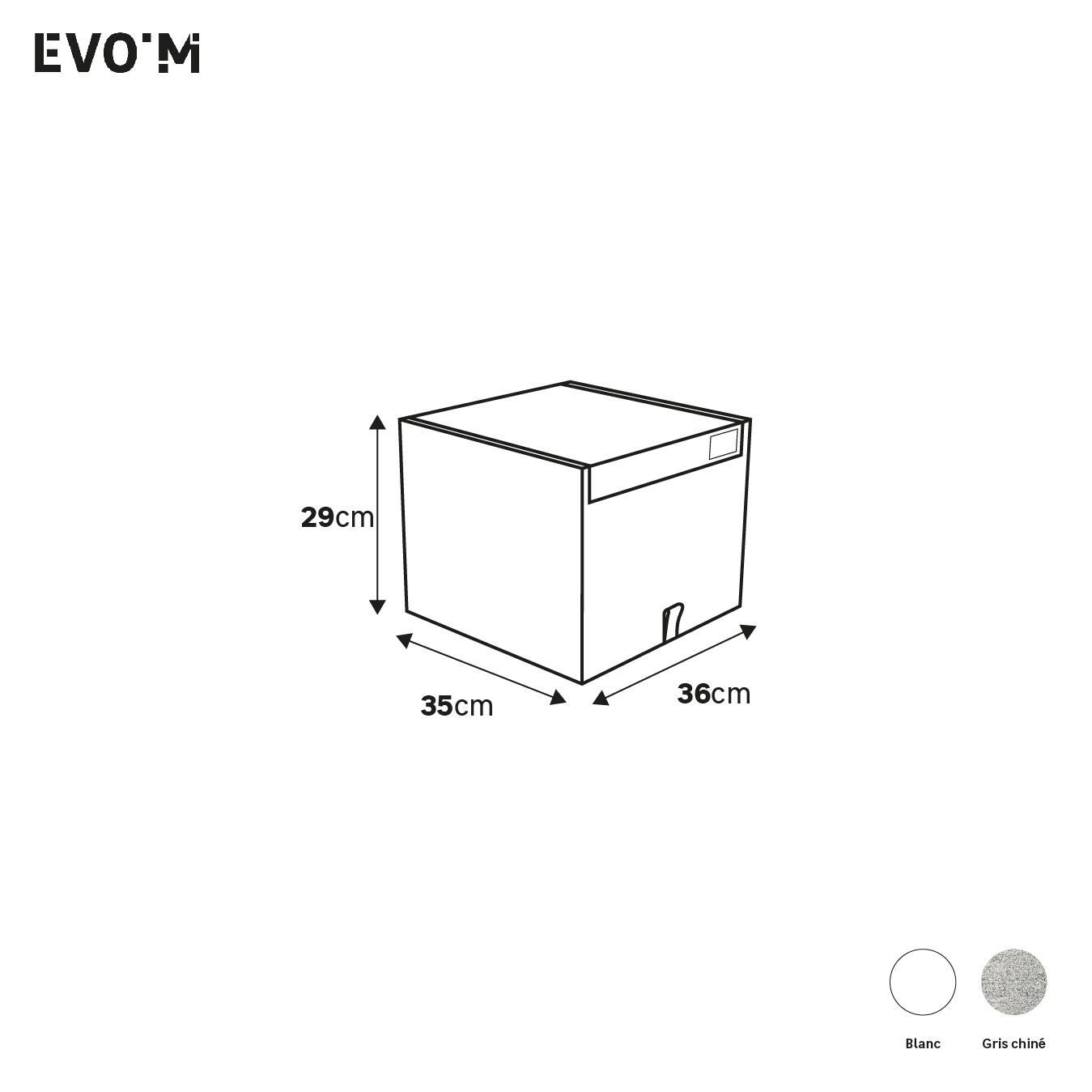 Caixa resselável branco 36x35x29 cm Spaceo Evo'M - 8