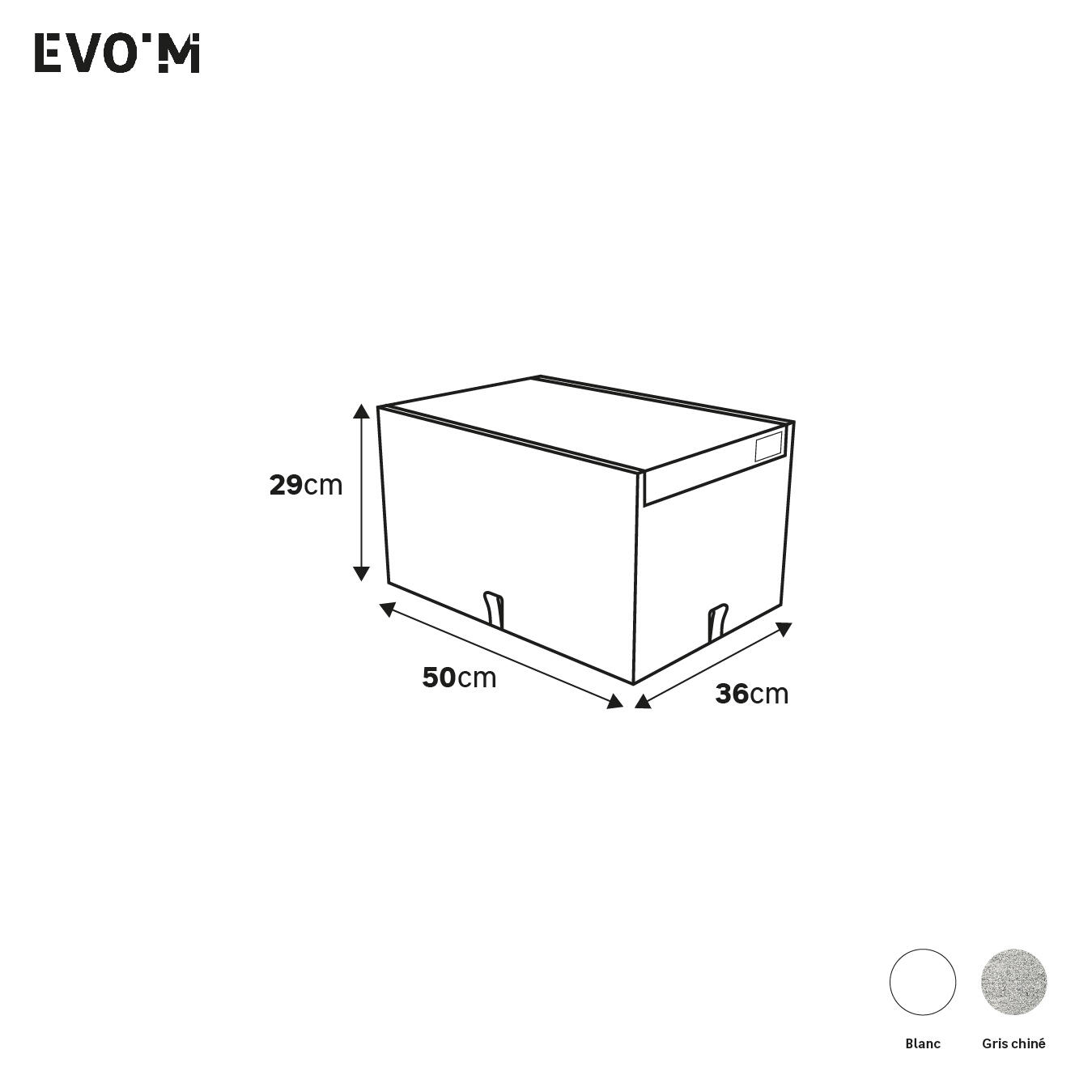 Boîte SPACEO Evo'M S blanc H.29 x l.36 x P.50 cm - 3