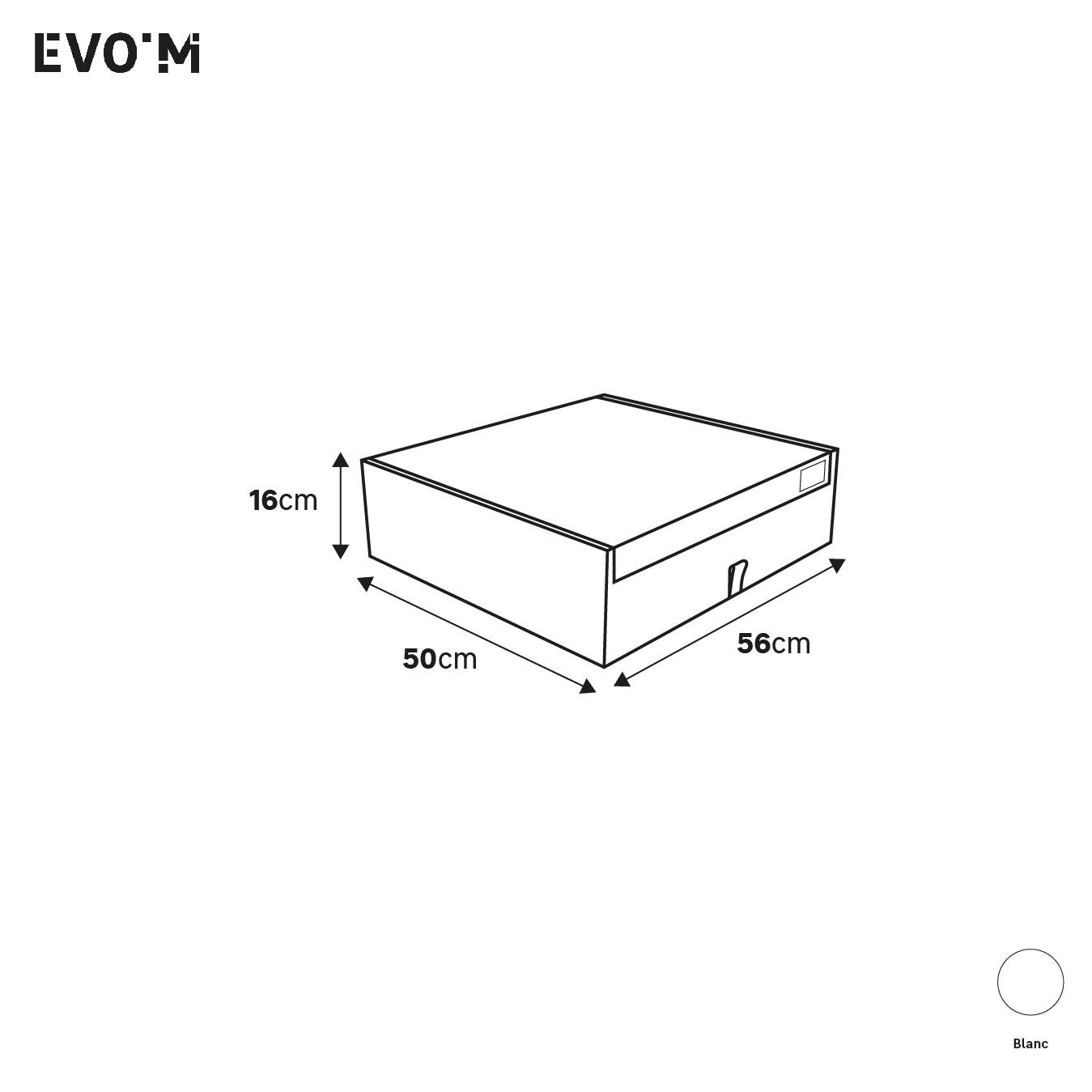 Caixa resselável branco 56x50x16 cm Spaceo Evo'M - 8