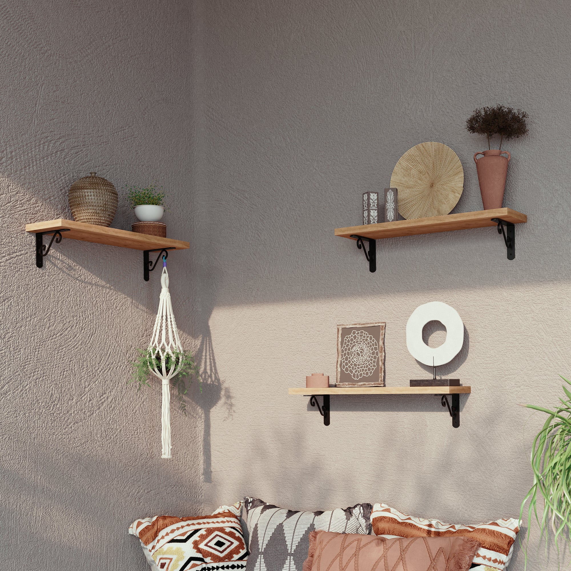 Suporte para prateleira decorativo preto 10x14 cm 25 kg Volute - 2