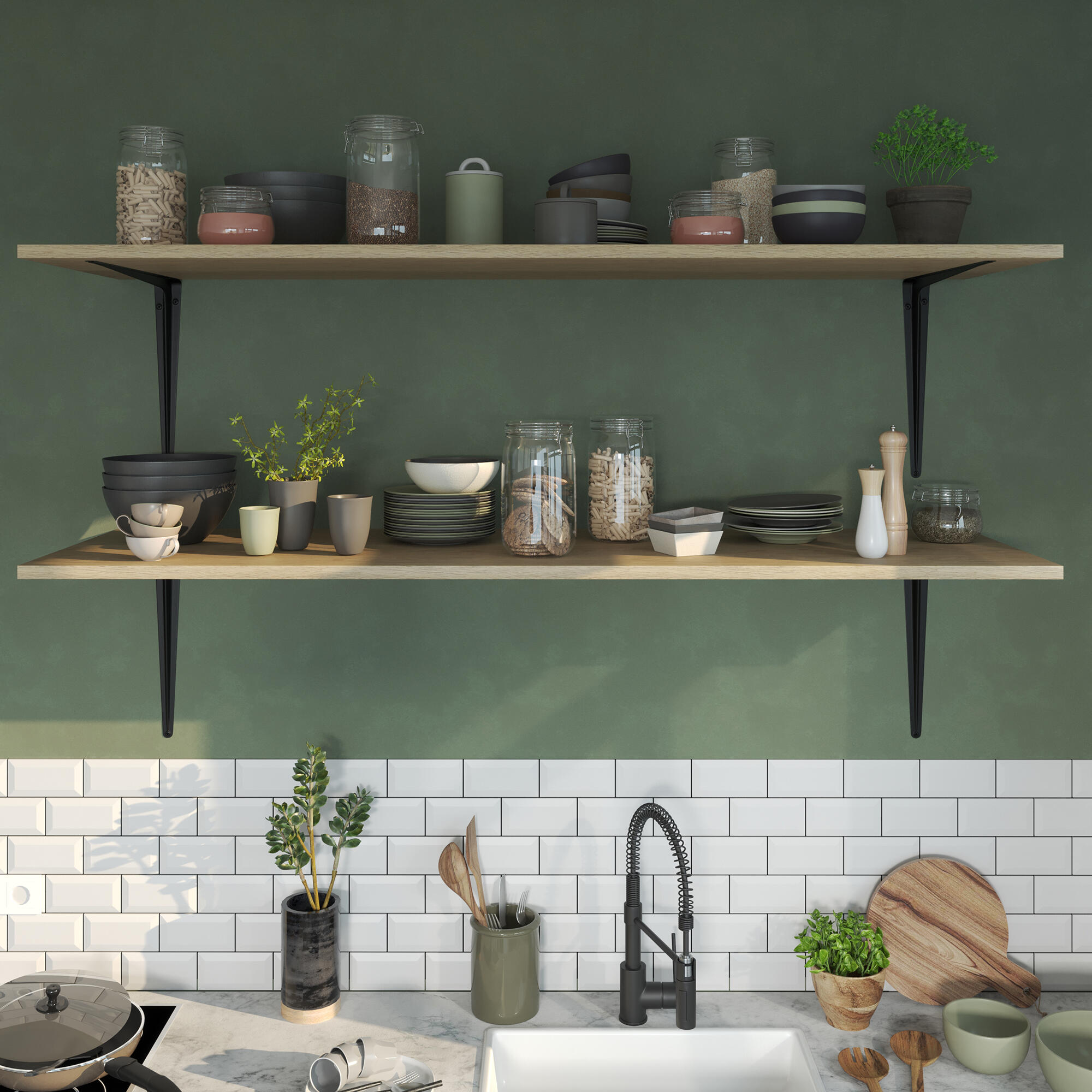 Equerre Normo acier peint noir, H.45 x P.40 cm - 2