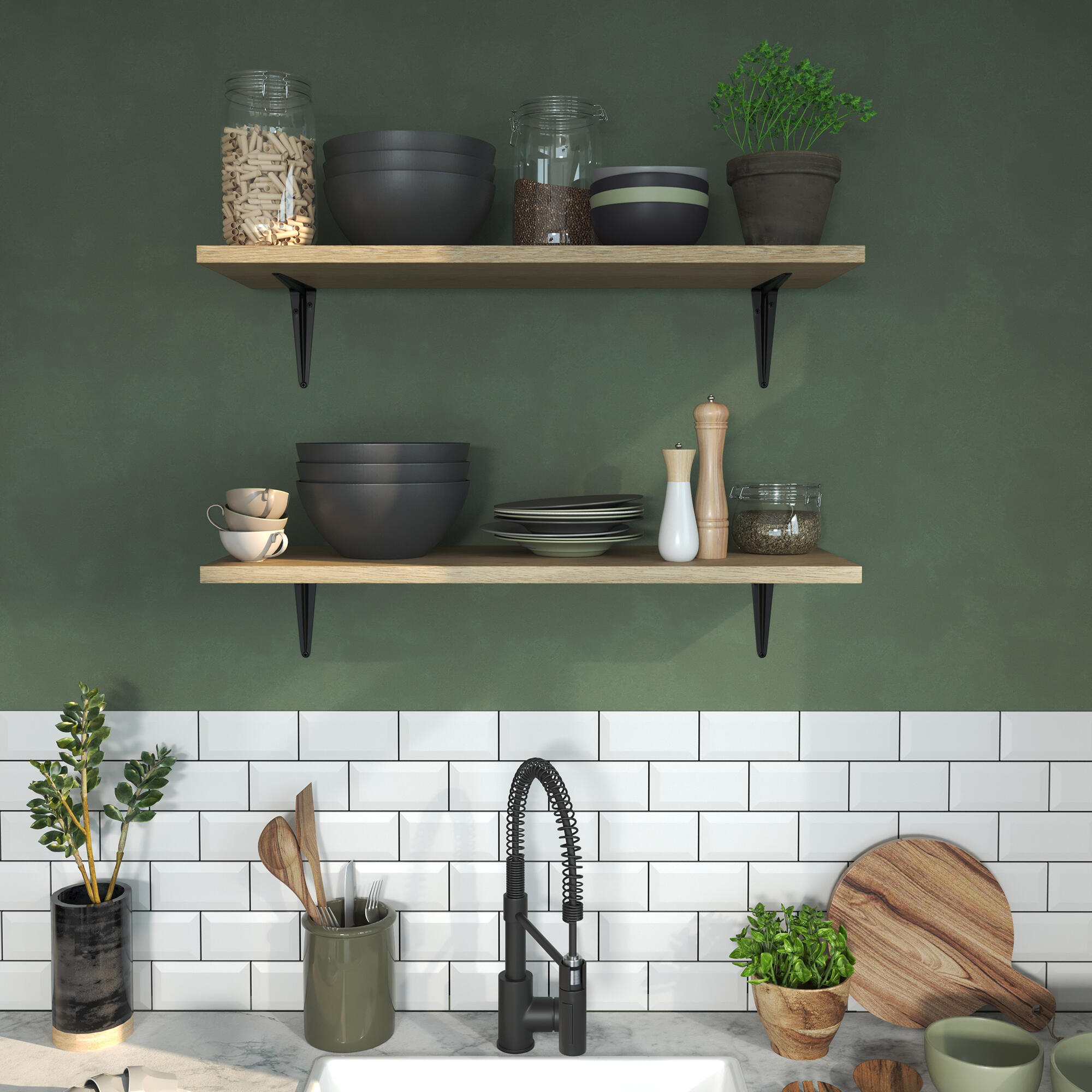 Equerre Normo acier peint noir, H.20 x P.15 cm - 2