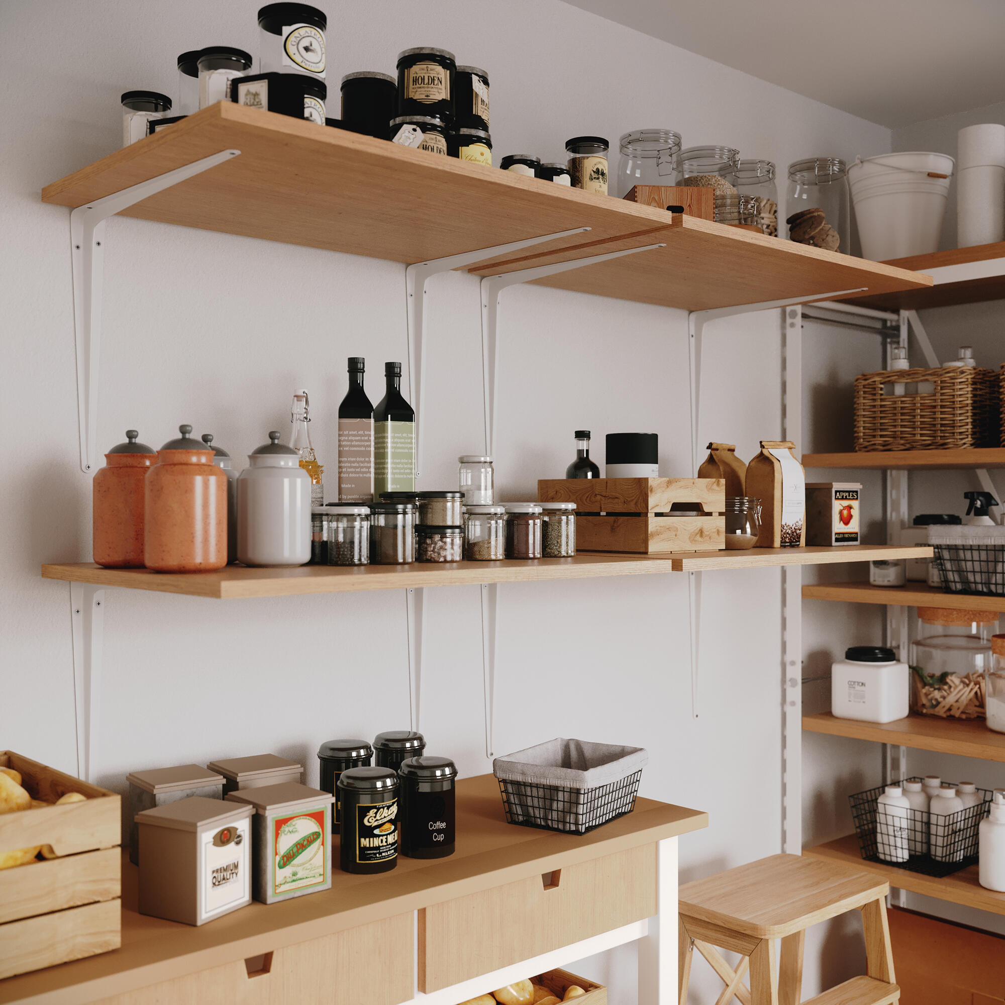 Equerre Normo acier peint blanc, H.45 x P.40 cm - 2