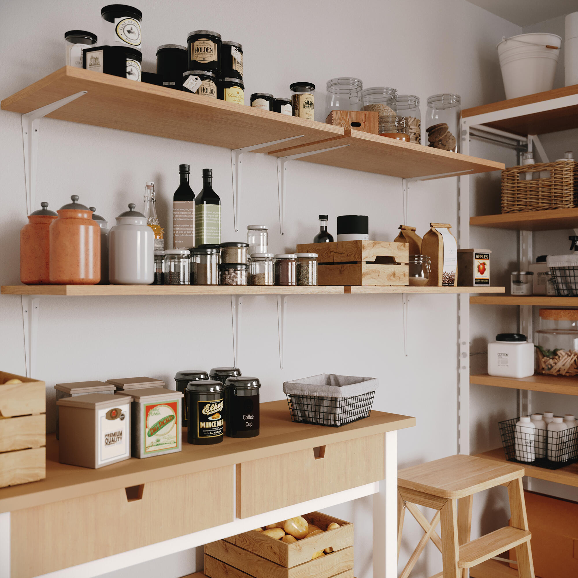 Equerre Normo acier peint blanc, H.30 x P.25 cm - 2