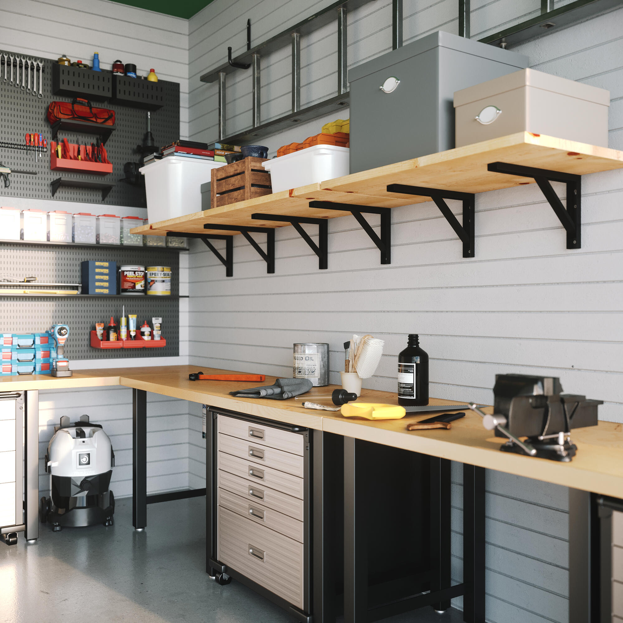 Equerre Forta acier peint noir, H.18 x P.30 cm - 2