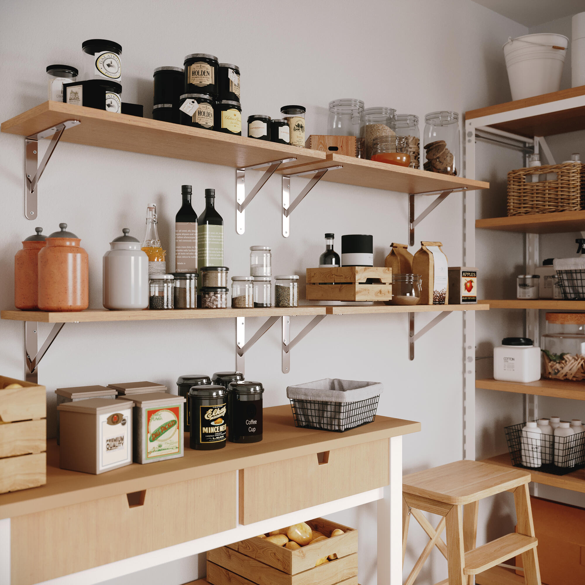 Suporte para prateleira reforçado aço cinza 20,5x25 cm 35 kg Dolmen - 7