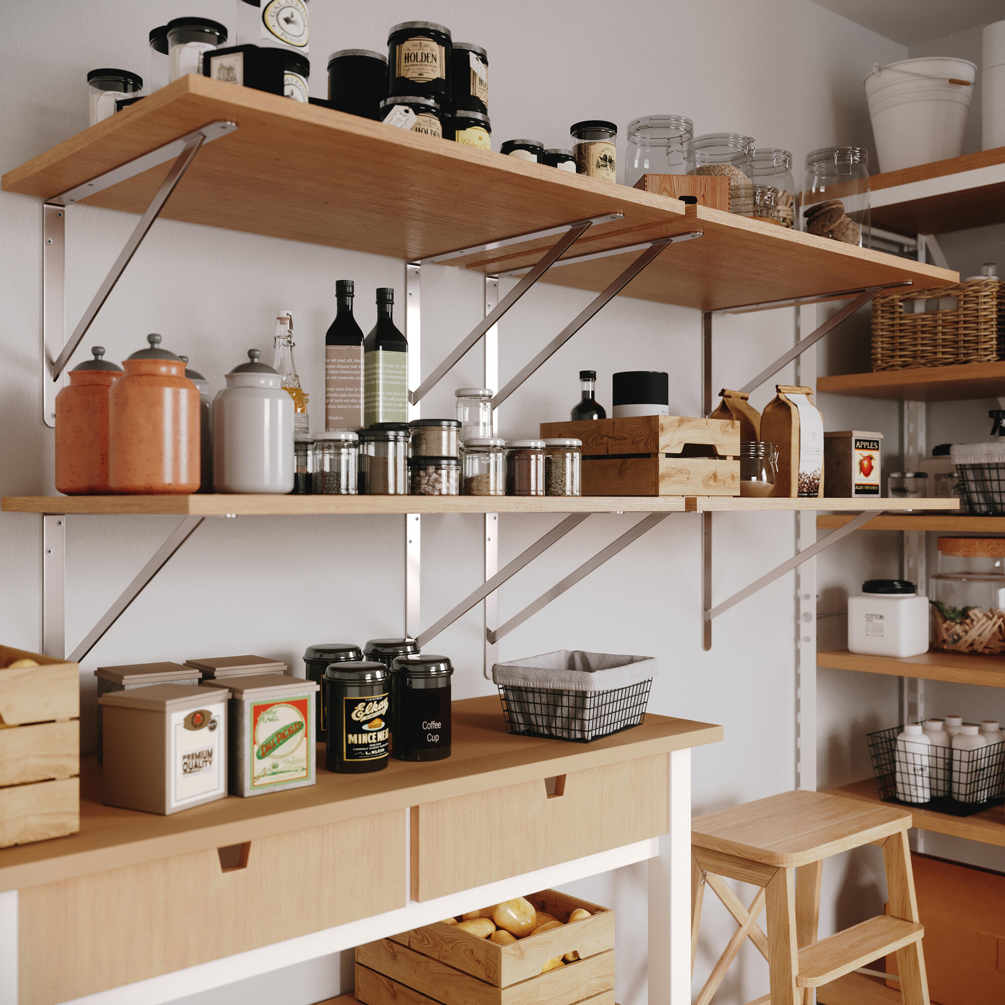 Suporte para prateleira reforçado aço cinza 32,3x50 cm 70 kg Dolmen - 2