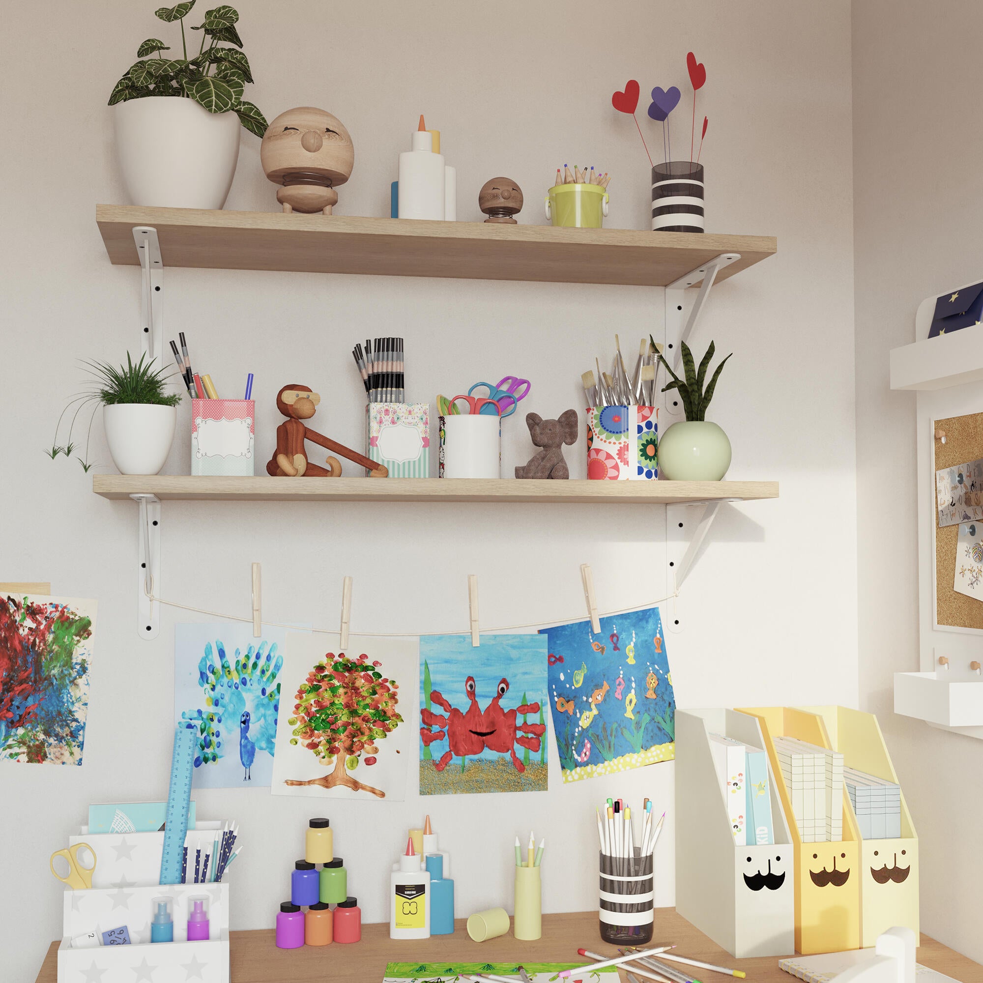 Suporte para prateleira reforçado aço branco 20,5x25 cm 35 kg Dolmen - 2