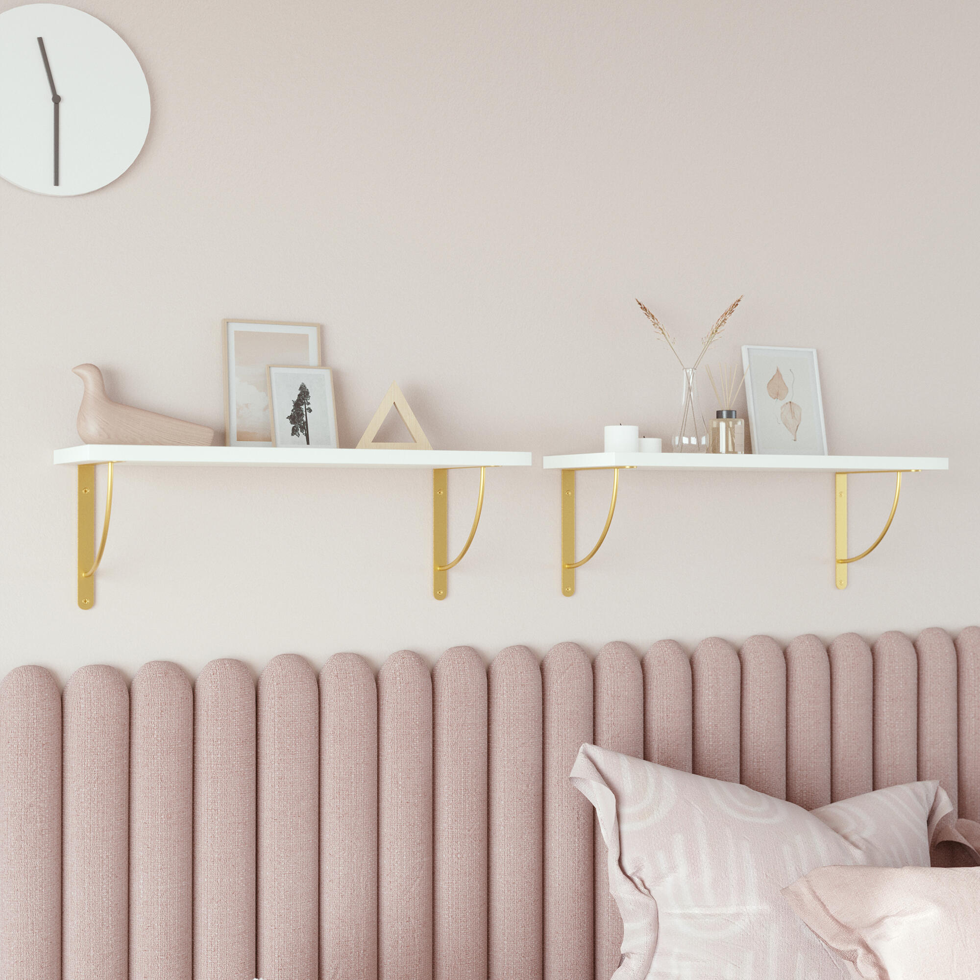 Equerre Bi bop acier laitonné doré, H.23 x P.23 cm - 3