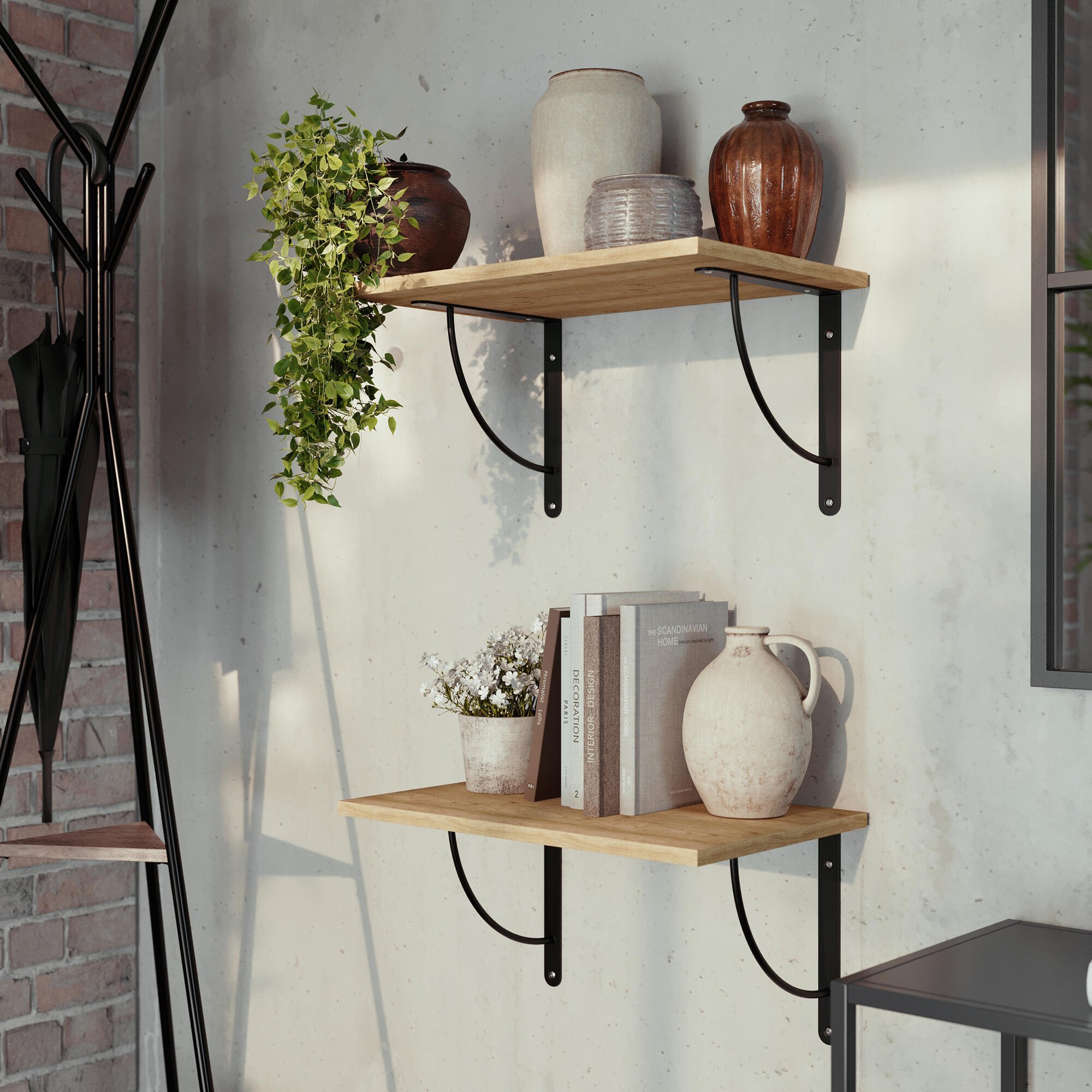 Reggimensola Bibop in acciaio verniciato nero, H 23 X P 23 cm portata 40 kg - 3