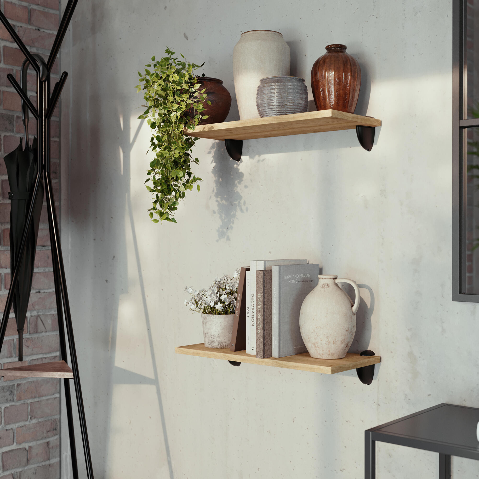 Lot de 2 clips pour tablette bois 3-22mm noir - 2