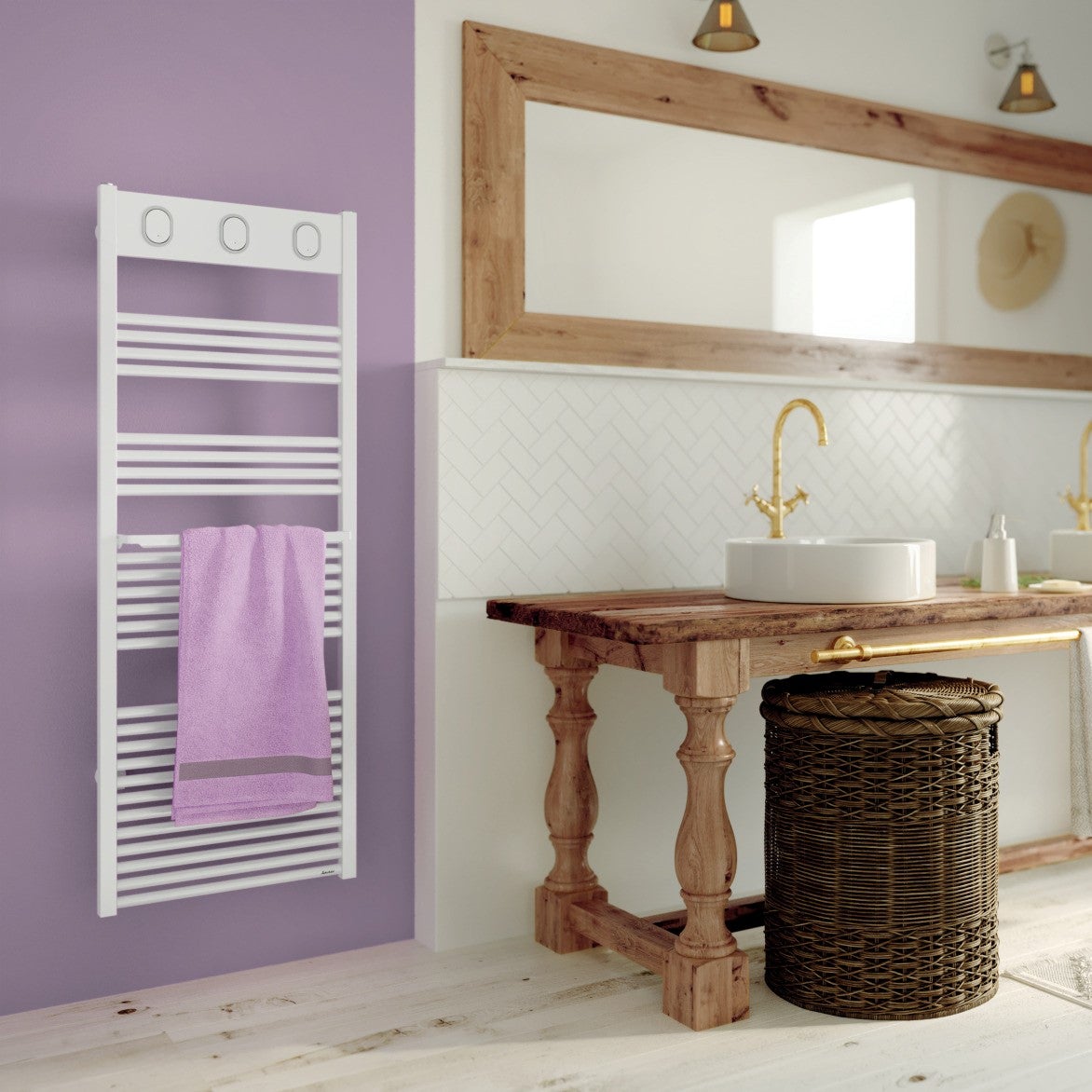 Sèche-serviettes à eau chaude eau chaude SAUTER, 631 W, H.138 x l.50 cm Marapi b - 2