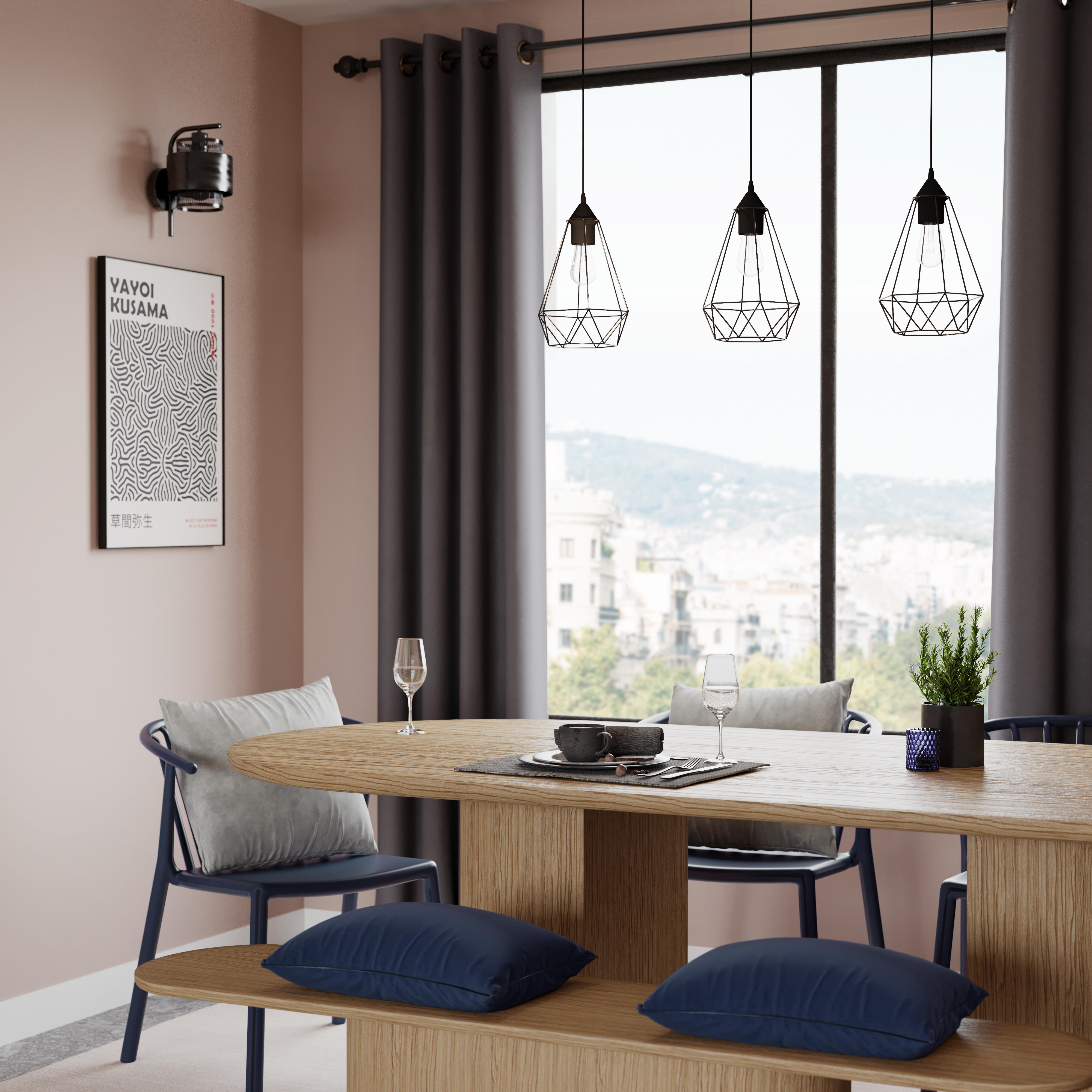 Aplique inspire ottomane e27 negro
