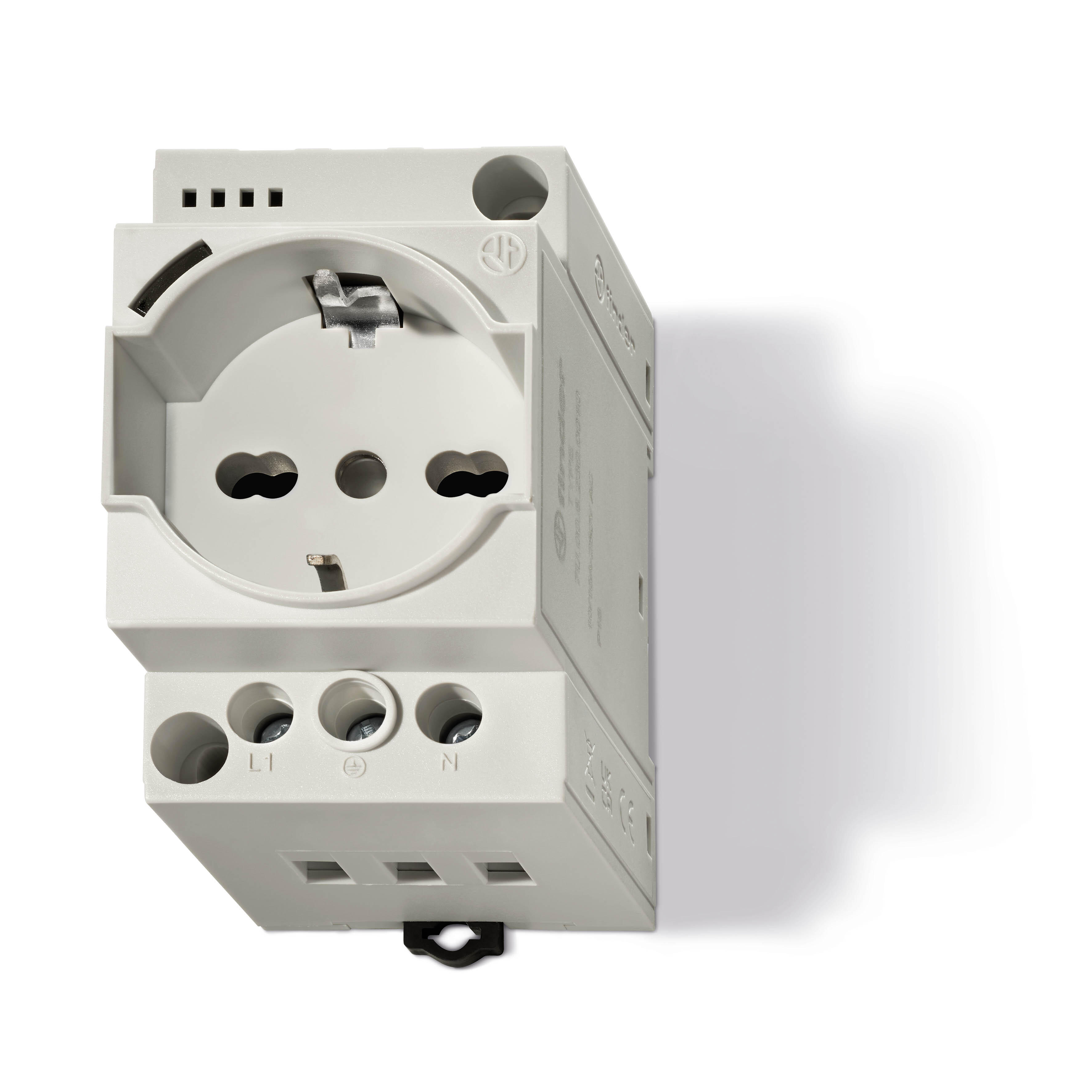 Presa Schuko Per Guida DIN 35mm – SAFEMORE 16A/230V – Da Incasso Per Quadri Elettrici