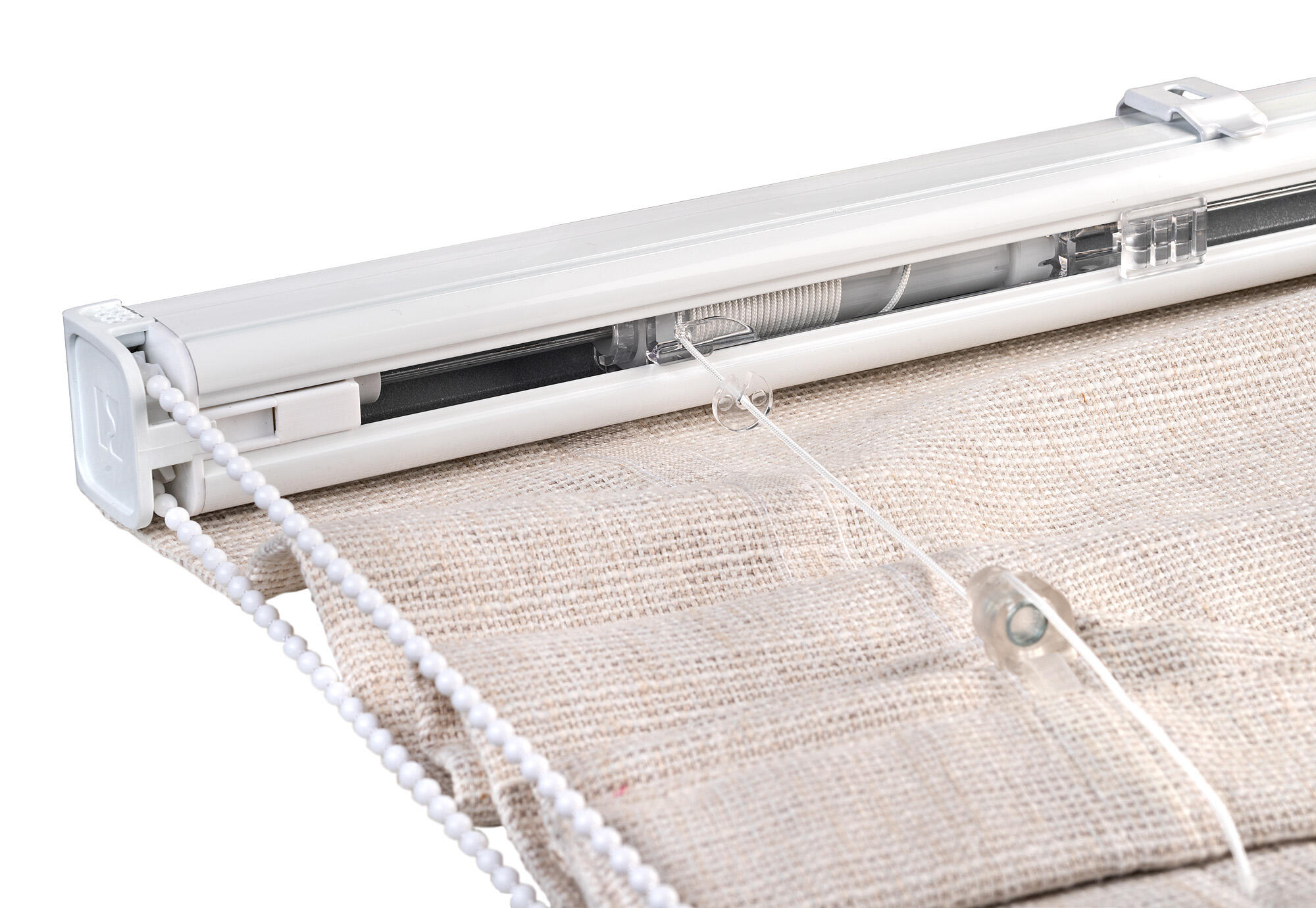 Estor plegable paqueto opaco con cadena Toscana poliéster liso beige de 90x175 cm - 3