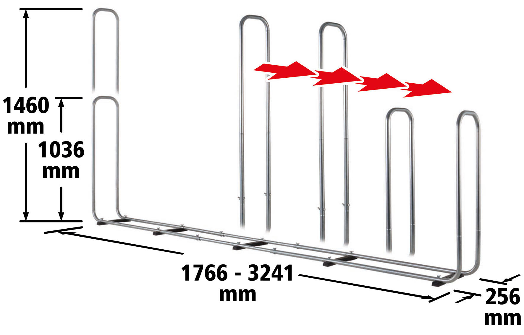 Range-bûches modulable WOLFCRAFT, largeur 1,7 - 3,2 m - 4