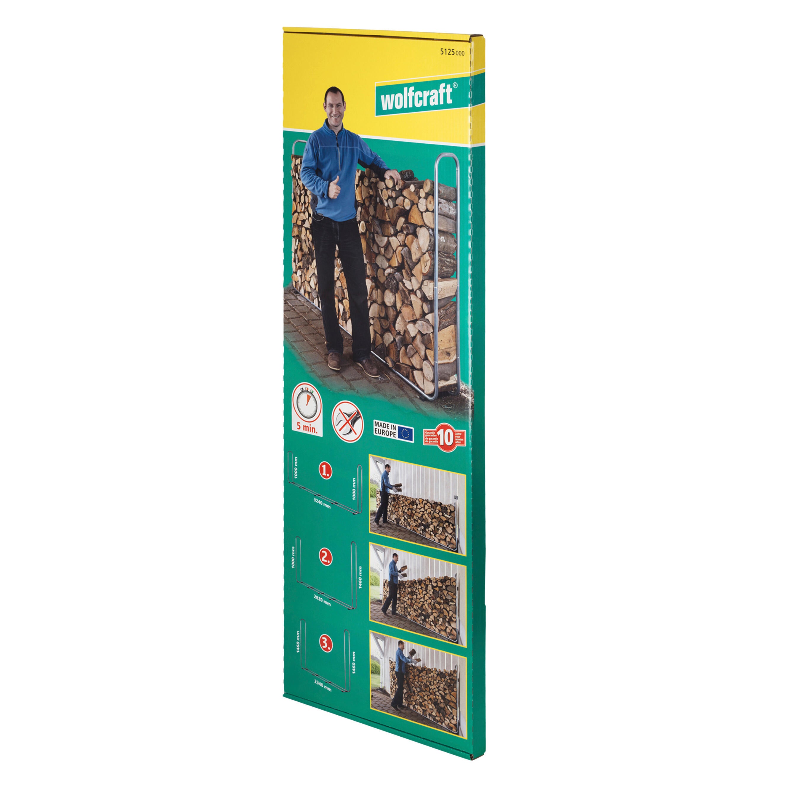 Range-bûches modulable WOLFCRAFT, largeur 1,7 - 3,2 m - 8