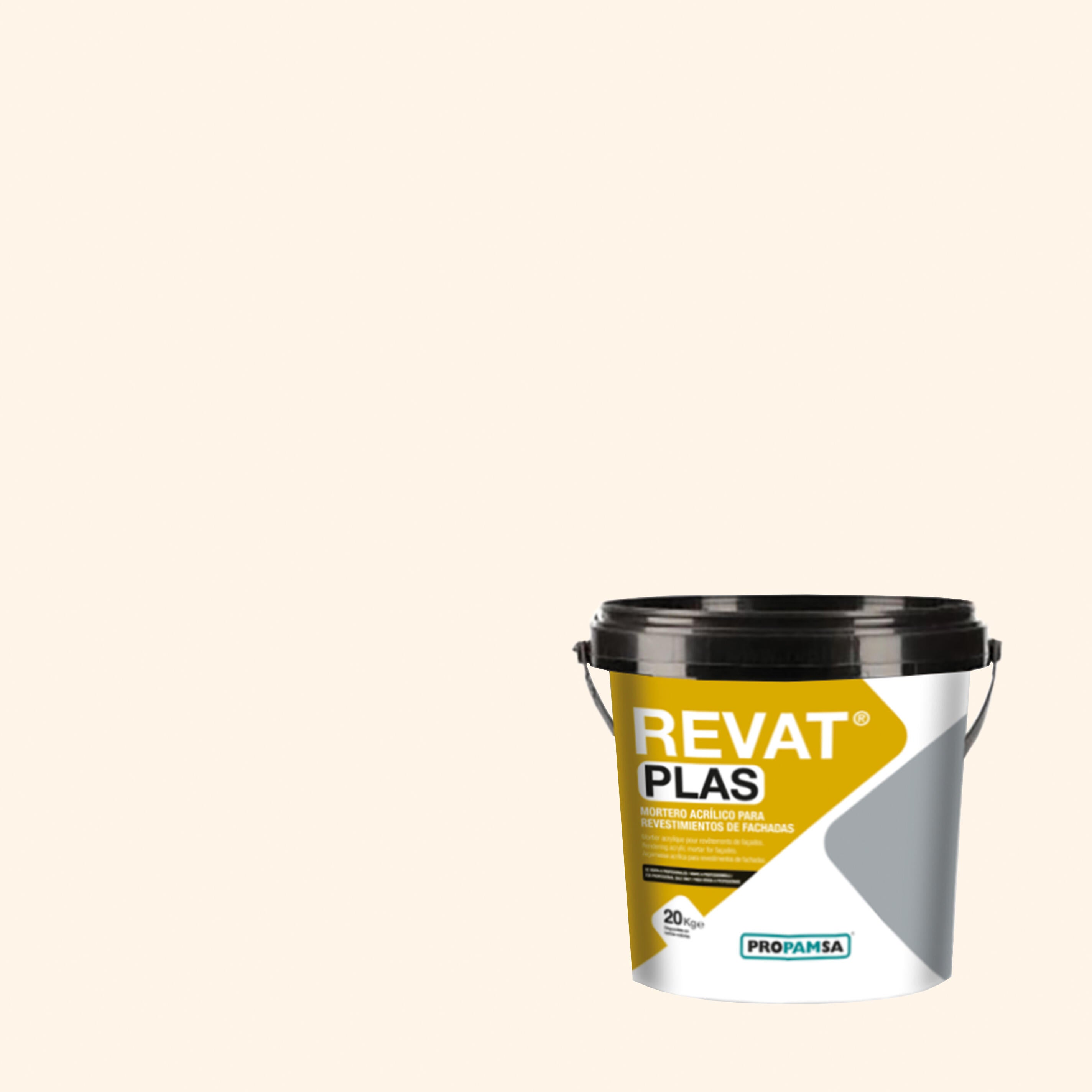 Mortero de revestimiento fachada acrílico propamsa revat plas 20kg blanco