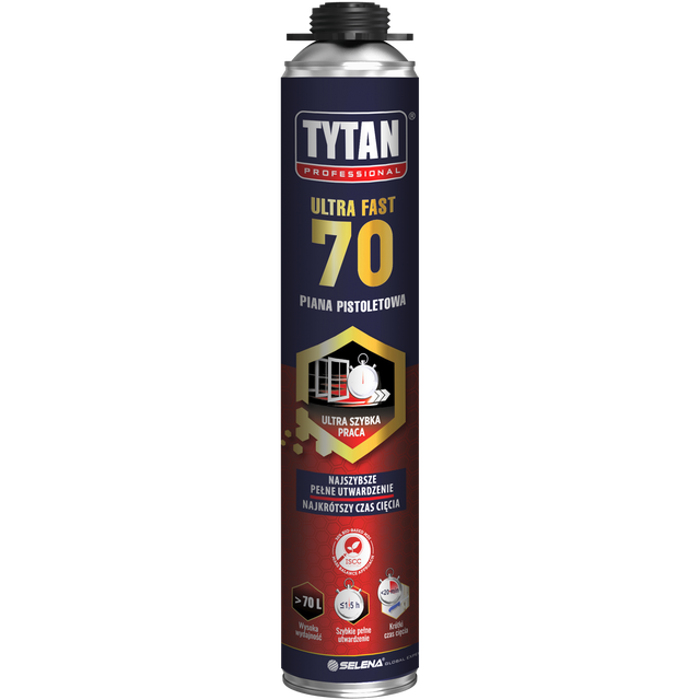 Pianka poliuretanowa ULTRA FAST 70 pistoletowa 870 ml TYTAN