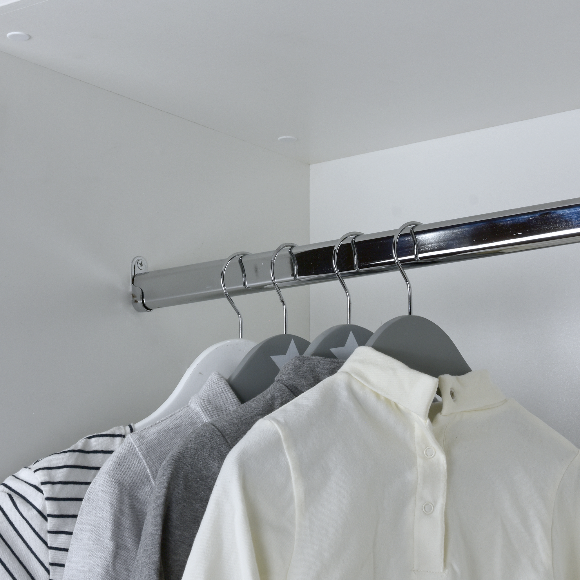 Barre de penderie ovale chrome L.1M x 30x15mm SPACEO - 2