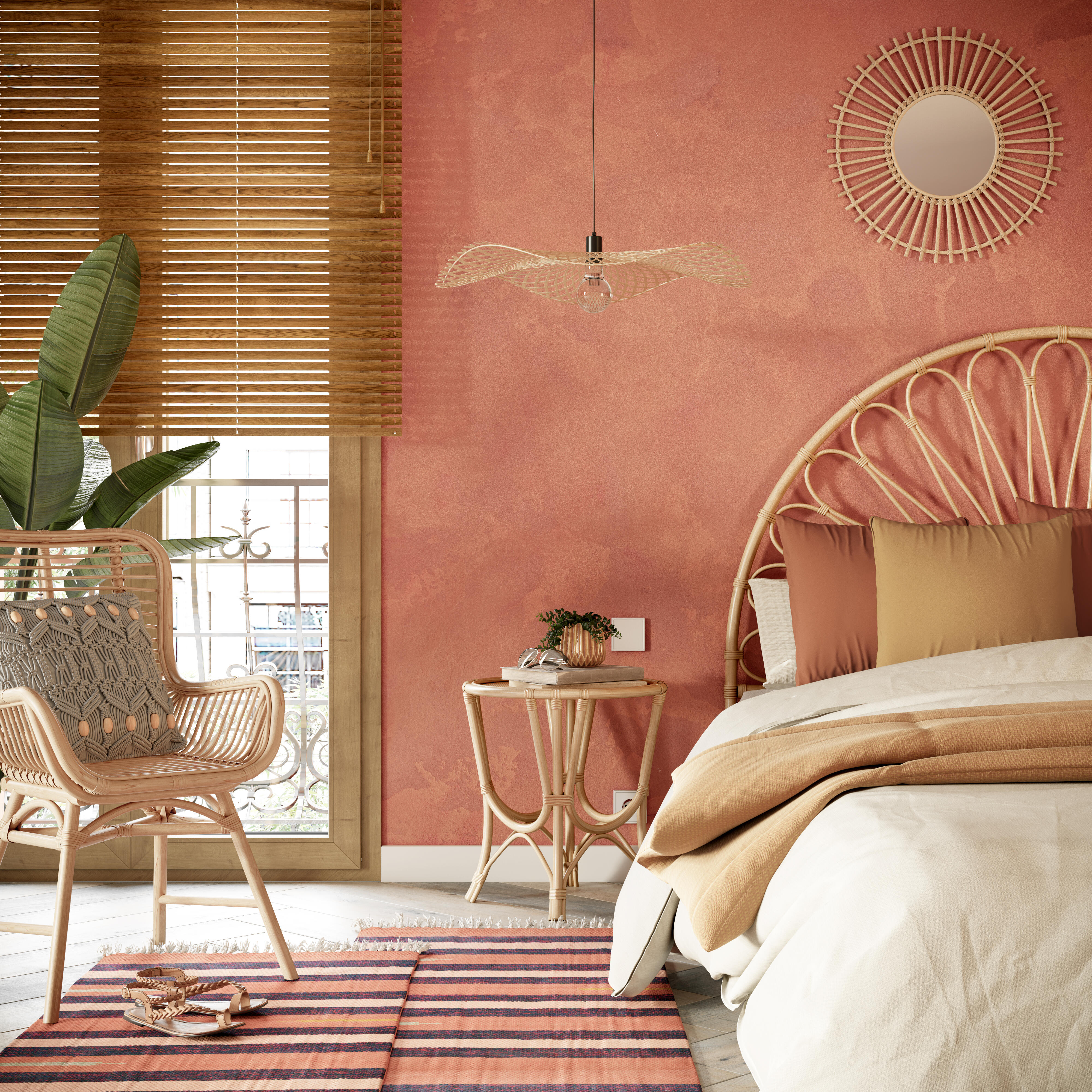 Estor veneciana Rushmore 100 x 250 de madera roble lama 27 cm INSPIRE a cordón. Instalación sin taladrar - 3