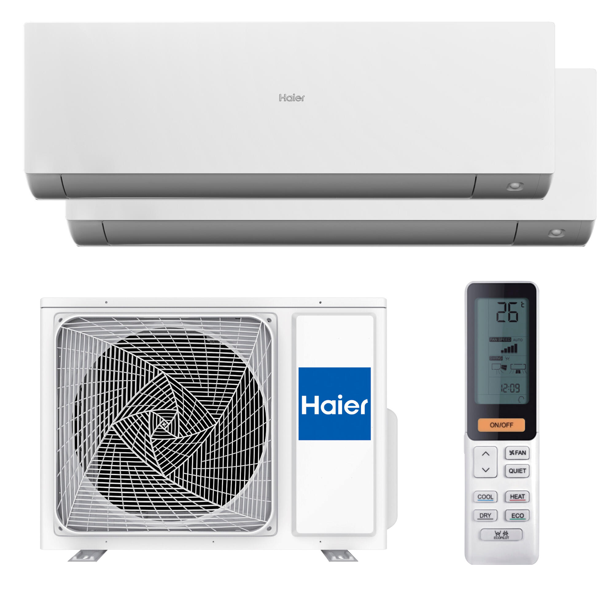 Aire acondicionado multisplit 2x1 haier expert 2000+2000 fg wifi blanco