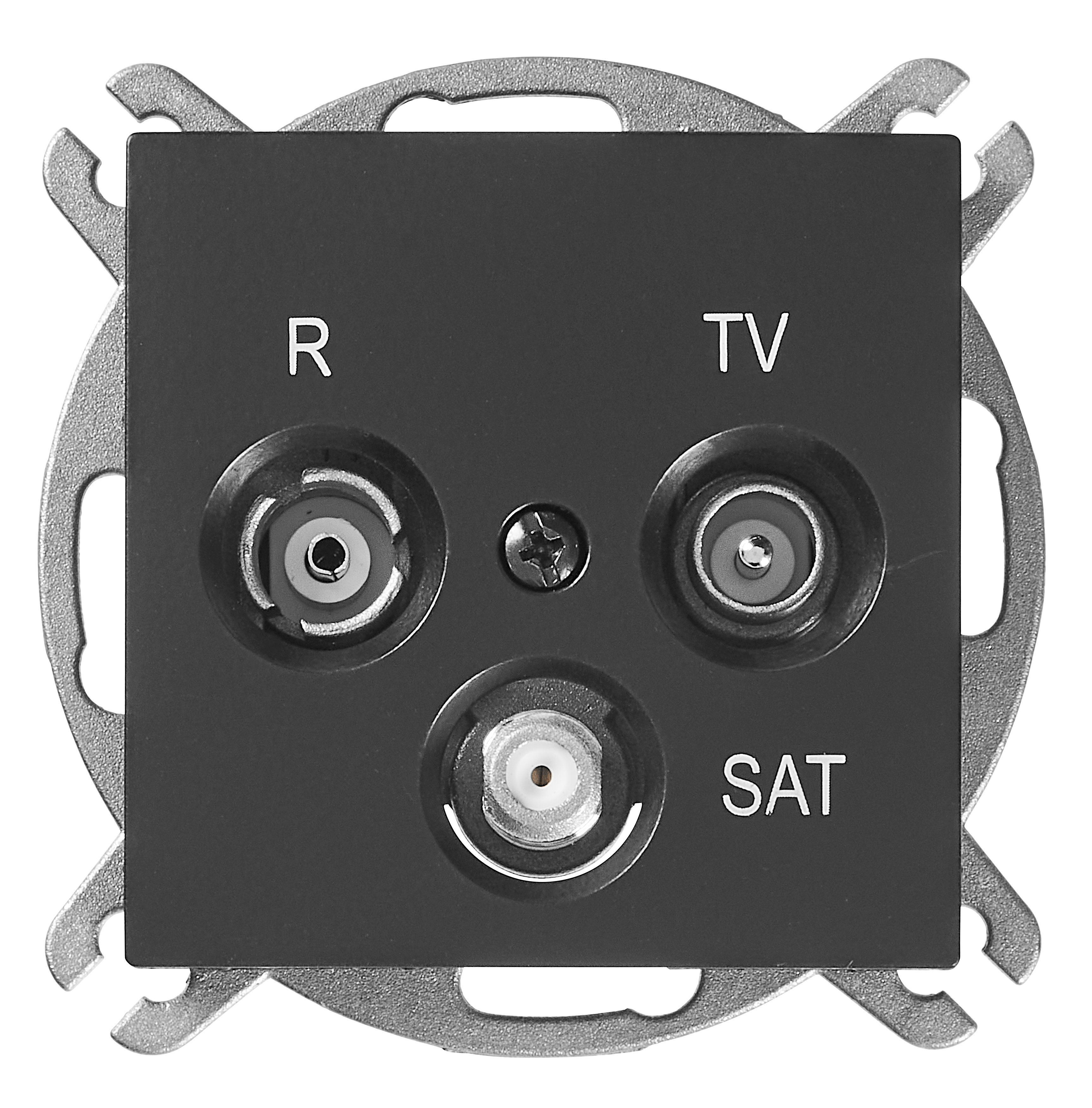 Gniazdo RTV / SAT Czarny FLAVIA ELEKTRO-PLAST