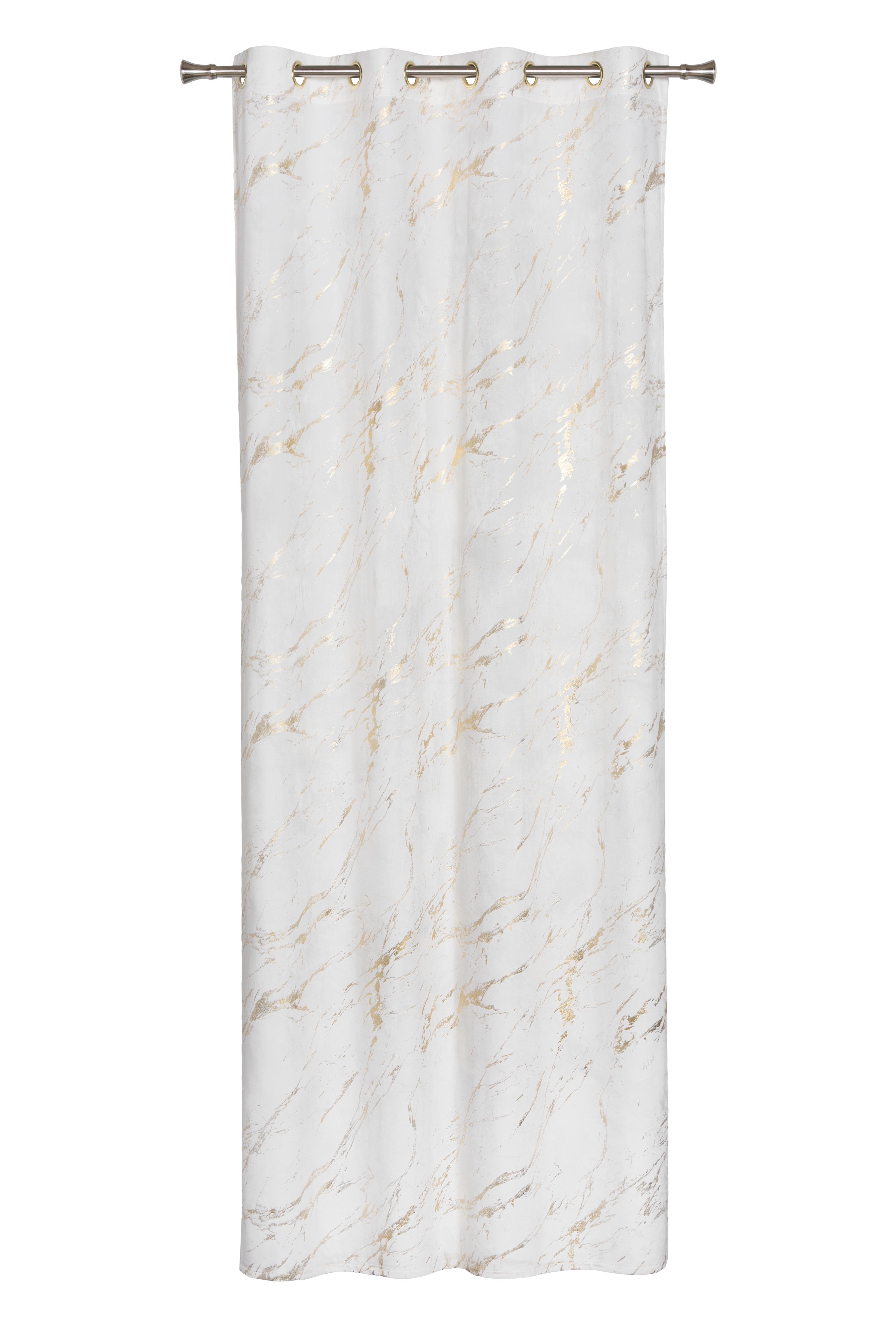 Zasłona Storm biało-złota 140 x 260 cm na przelotkach