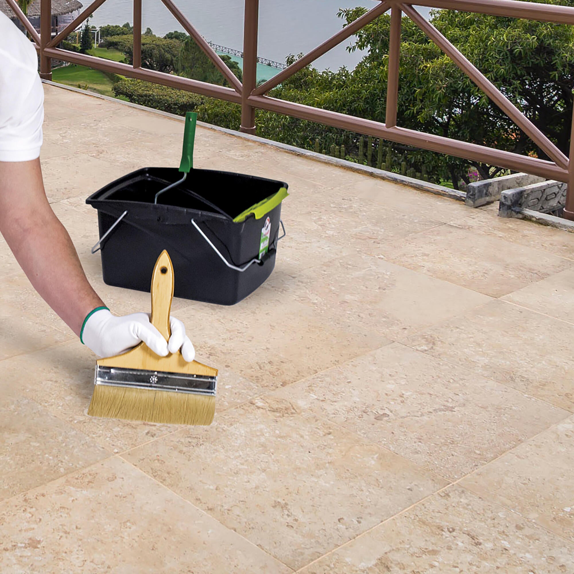 Impermeabilizante exterior MONESTIR incoloro para fachadas y suelos de mármol, piedra, terracota, cerámica, porcelana 1 Litro. Acrílico. Mejorar la adherencia e impermeabilizar. - 2